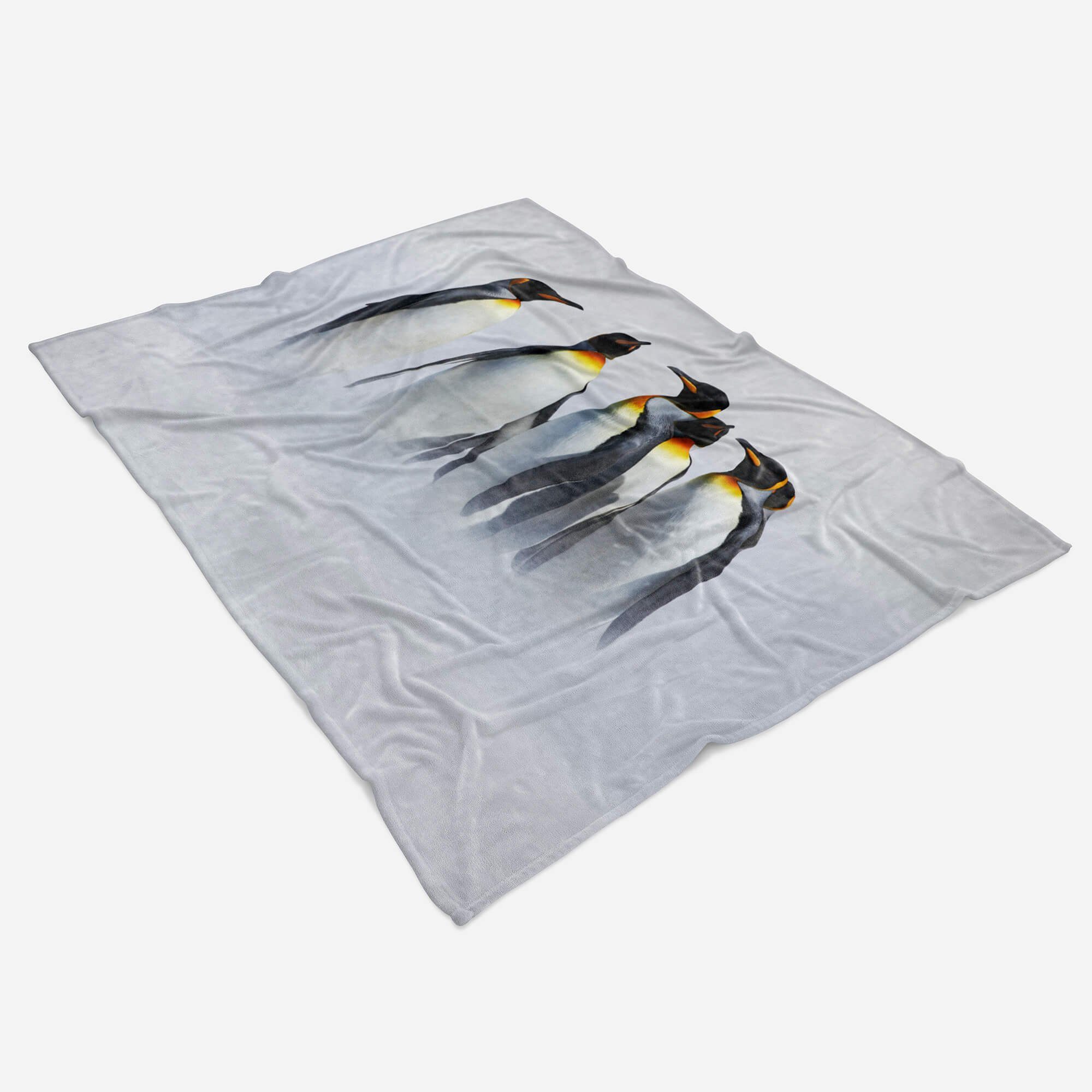 Handtücher Handtuch Strandhandtuch Saunatuch Kuscheldecke mit Tiermotiv Pinguine Kaiserpin, Baumwolle-Polyester-Mix (1-St), Handtuch
