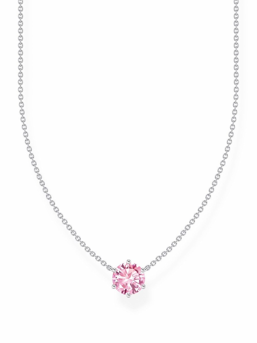 THOMAS SABO Kette mit Anhänger Thomas Sabo KE2210-051-9-L45V Silberne Kette mit pinkfarbenem Zirkonia