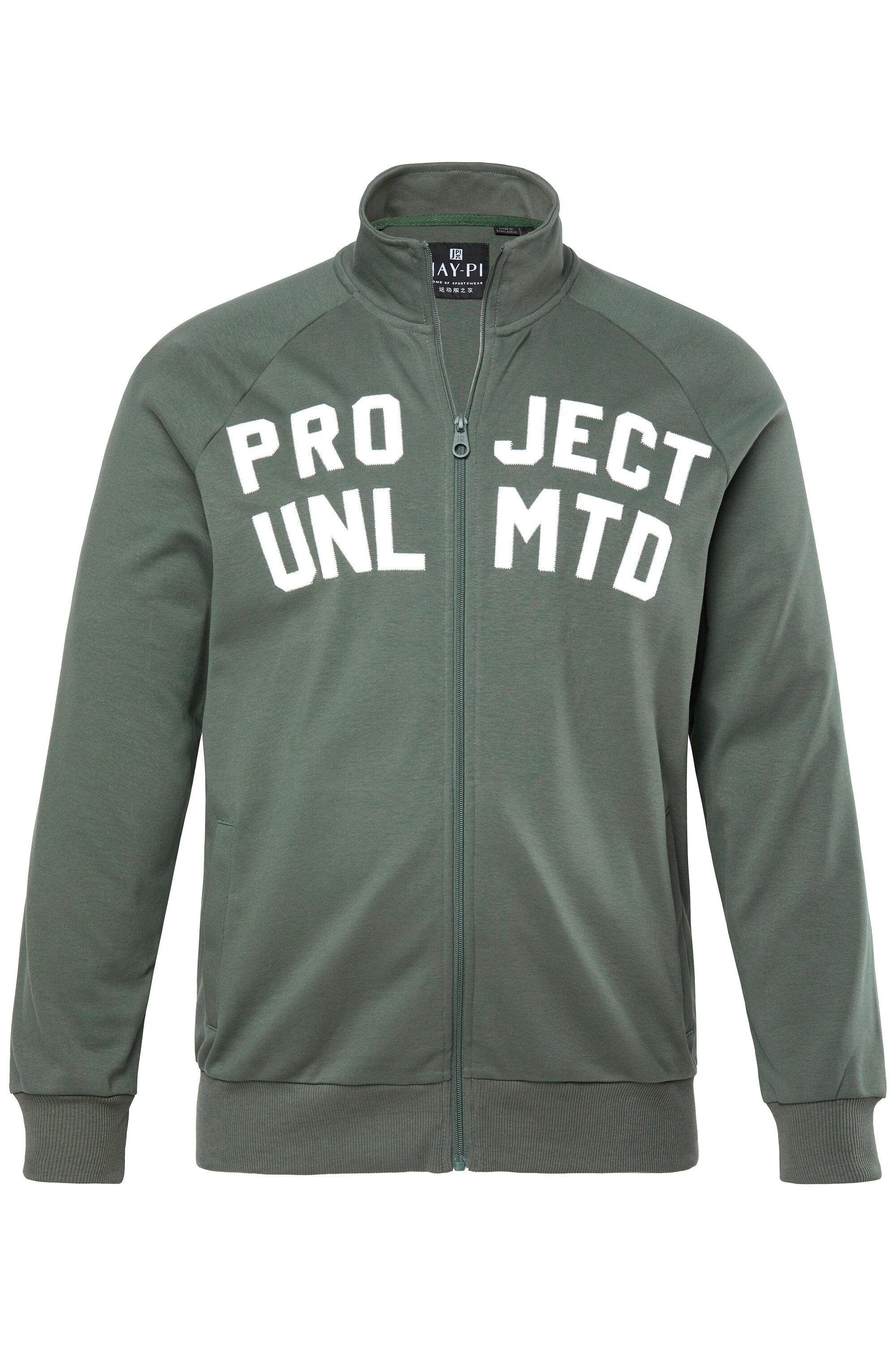 JP1880 Fleecejacke Trainingsjacke Fitness Stehkragen Brustbadge