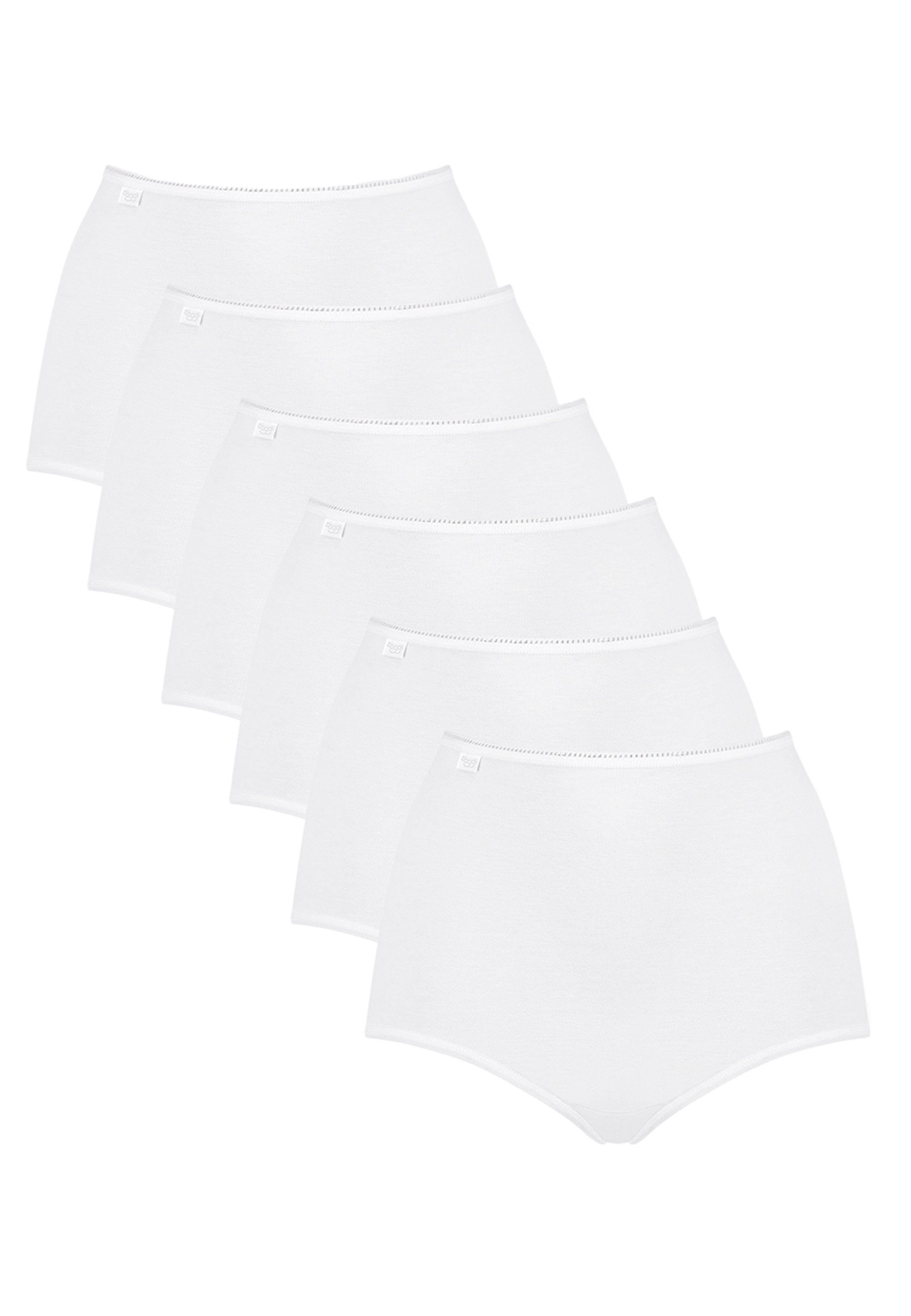 Sloggi Maxislip 6er Pack Mit Weiß Sitz, feinen 24/7 Perfekter Maxi Details Baumwolle Wärmend Slip 6-St) Cotton - - (Spar-Set, 