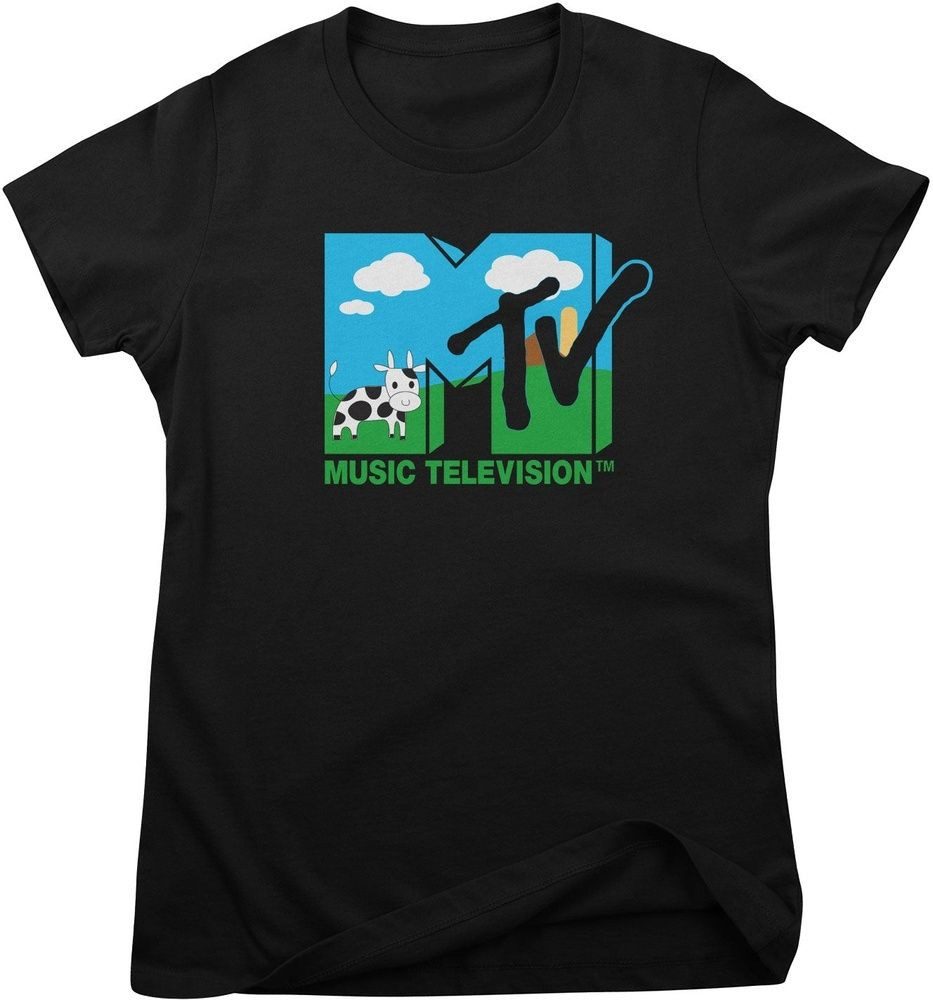 MTV T-Shirt MTV Country Cow Logo Girly Tee