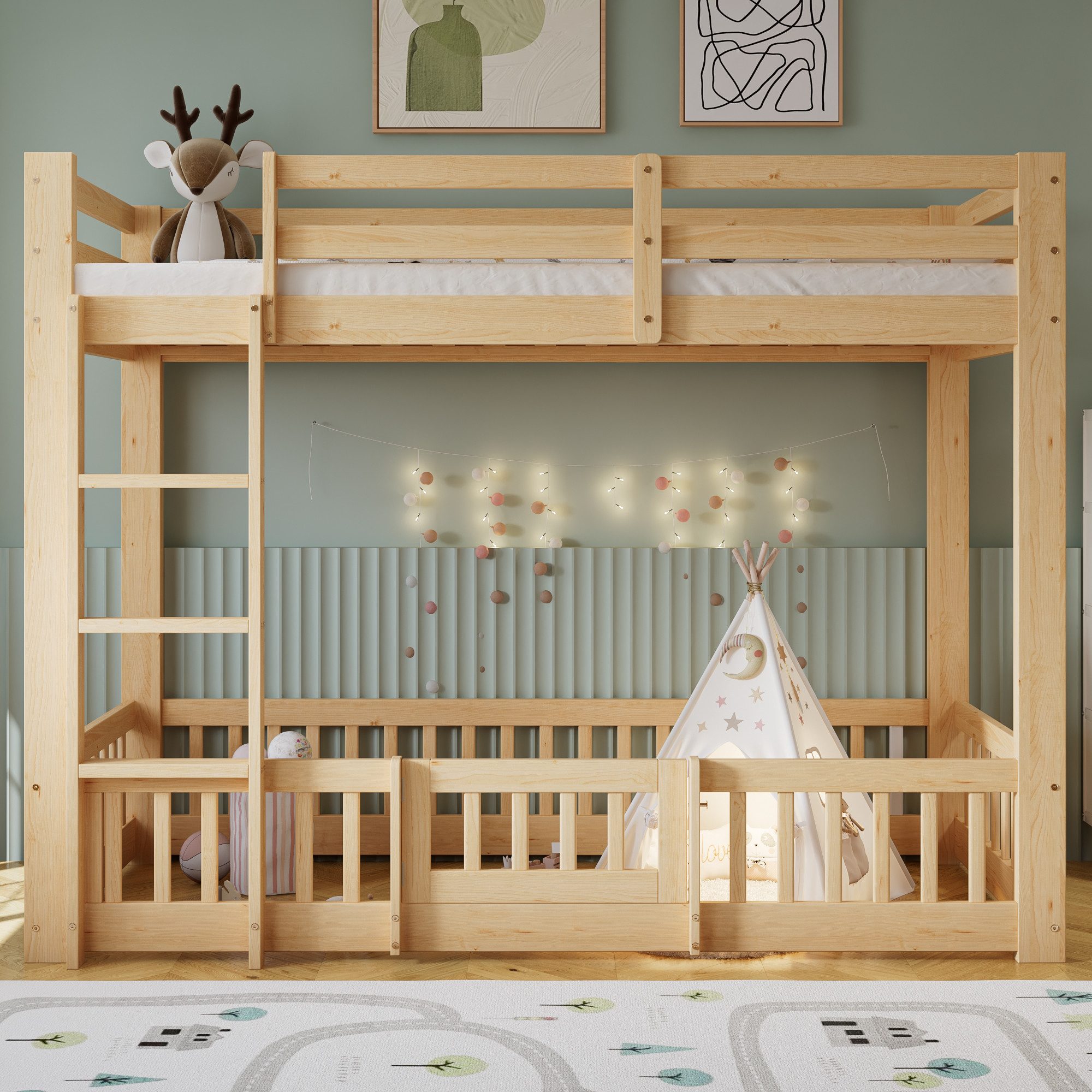 Merax Etagenbett (1-St., Jugendbett Einzelbett Hochbett), günstig online kaufen