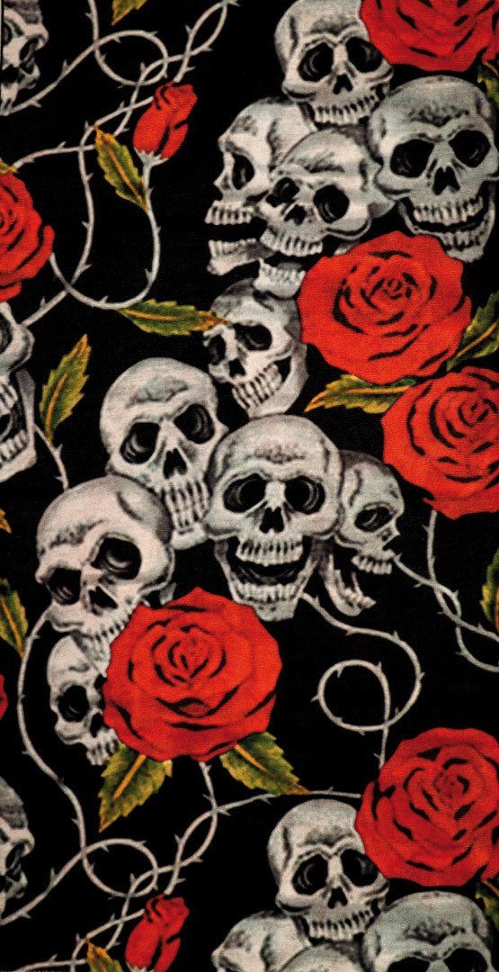 PiWear Multifunktionstuch Roses Multifunktionstuch Modeka Skulls