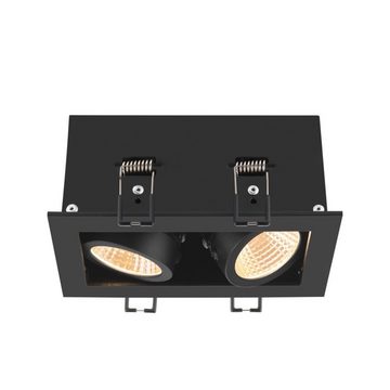 SLV LED Einbauleuchte LED Deckeneinbauleuchte Kadux in Schwarz 2x 7W 1550lm 2-flammig, keine Angabe, Leuchtmittel enthalten: Ja, fest verbaut, LED, warmweiss, Einbaustrahler, Einbauleuchte