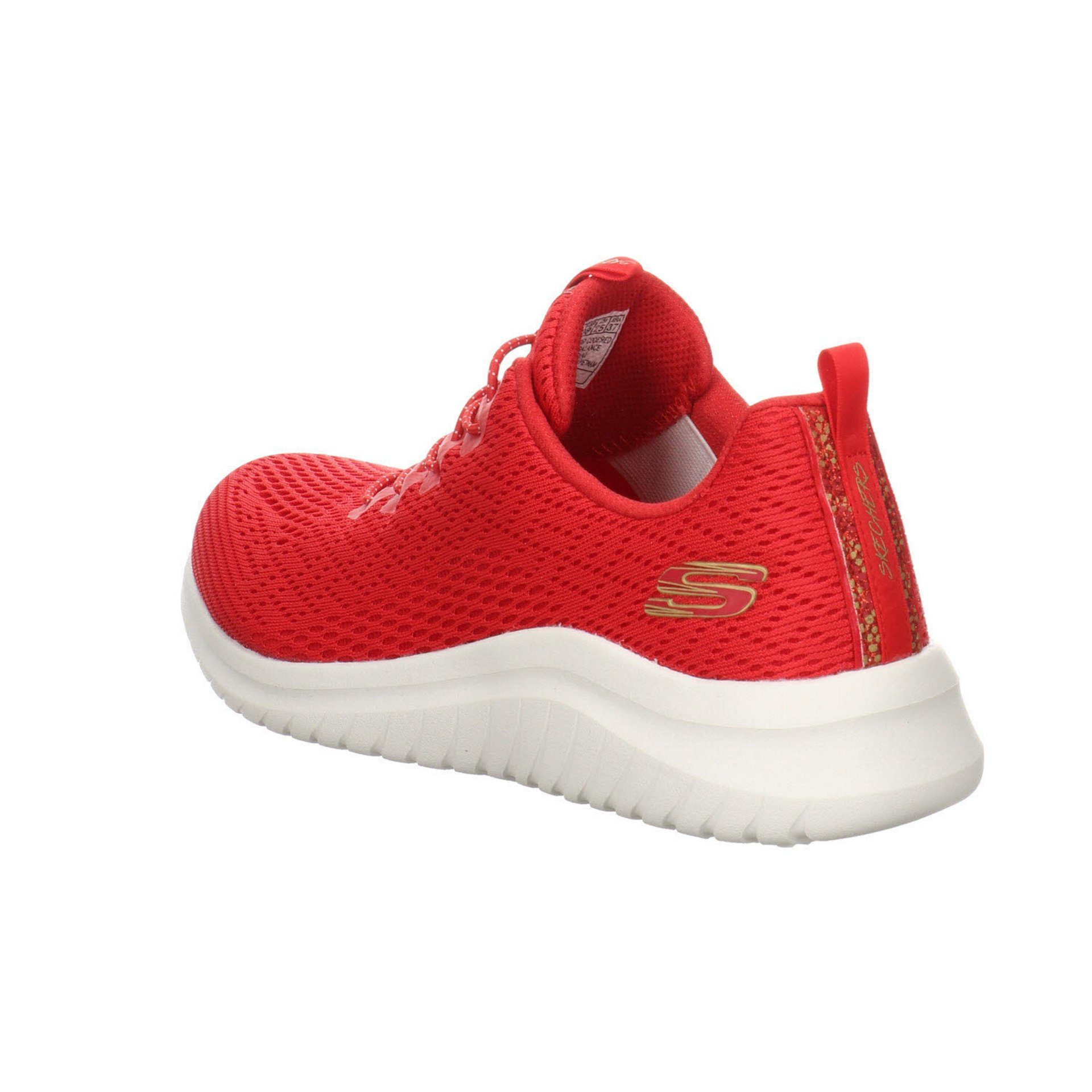 Schuhe Skechers Flex 2.0 Sneaker Ultra Textil Damen red/white Sneaker Sneaker