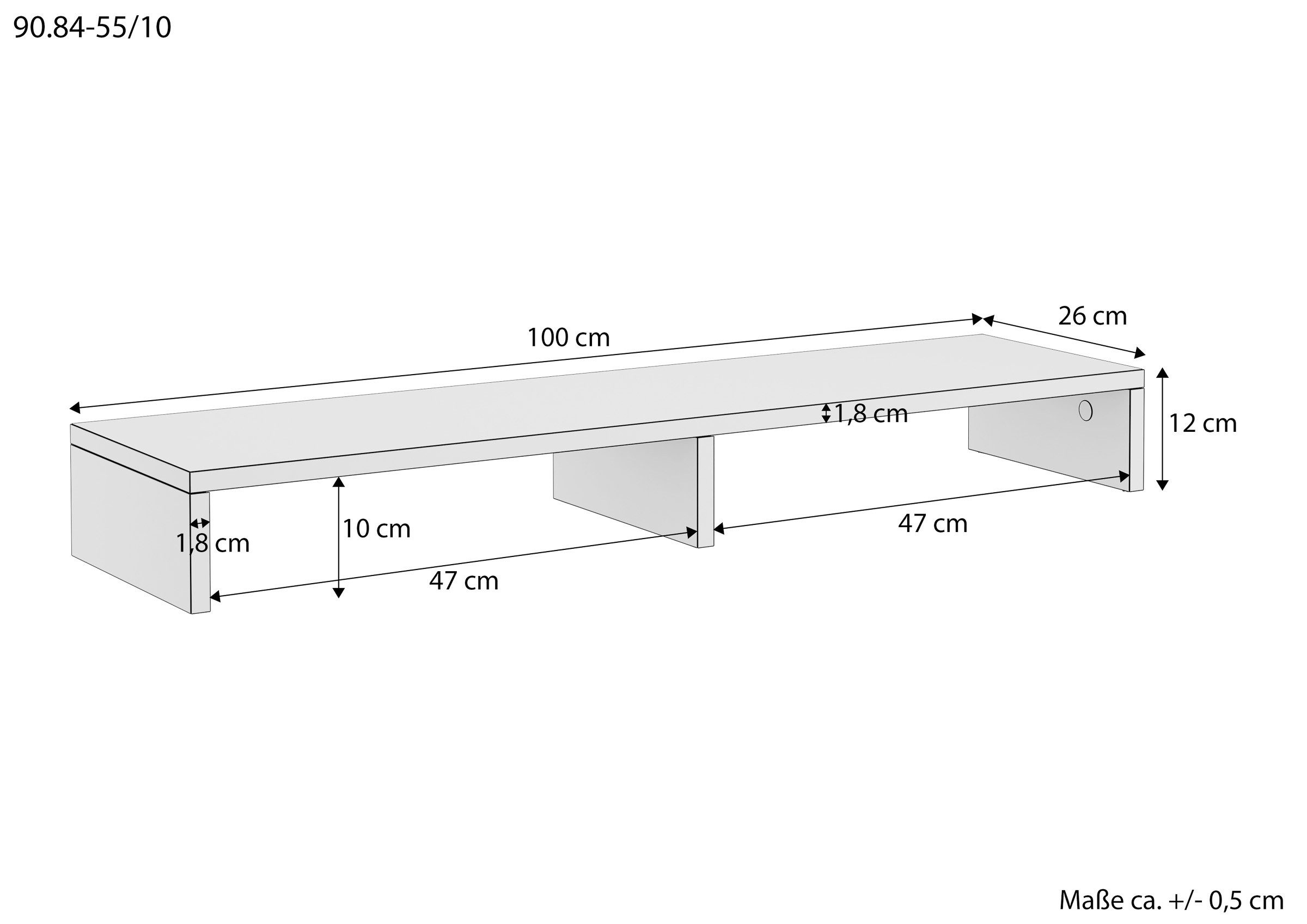 ERST-HOLZ Wandregal Tischaufsatz TV-Erhöhung Monitorständer Buche massiv
