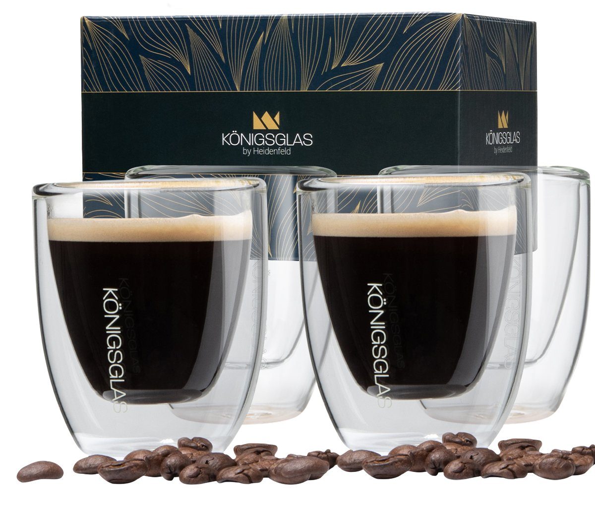 Espressoglas Espresso Glas Set 80 ml doppelwandige Espressotassen