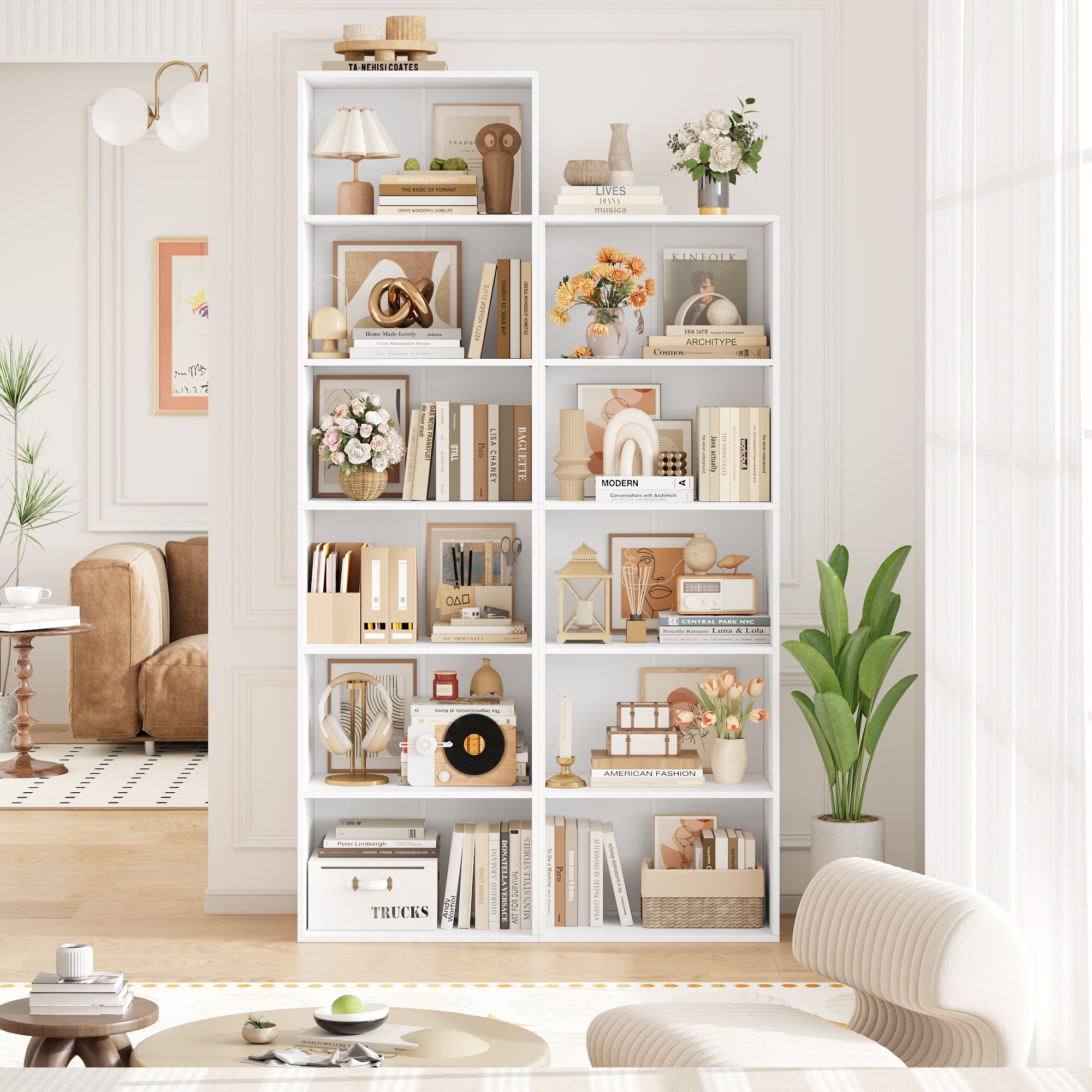 Homfa Bücherregal Regal mit 6 Fächern, 190,5cm Bücherschrank Standregal, ve günstig online kaufen