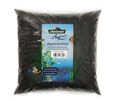 Dehner Aquarienkies Aqua Glanzkies, Körnung 2-3 mm, 5 kg, schwarz