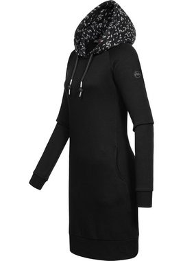 Ragwear Druckkleid Bess Langärmliges Baumwoll Kleid mit Printmuster-Kapuze
