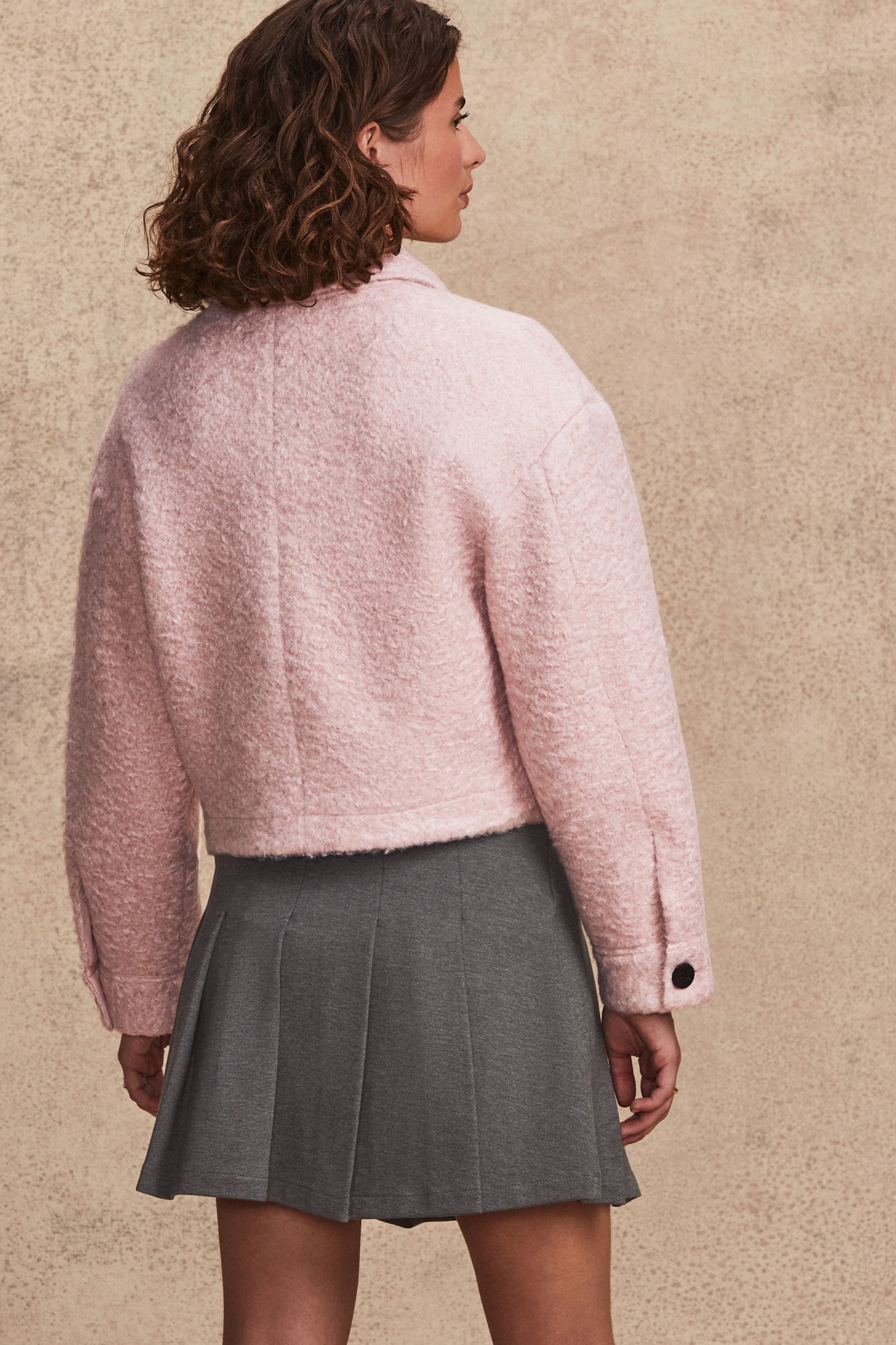 Next Jackenblazer Verkürzte, kastige Bouclé-Jacke (1-tlg) günstig online kaufen