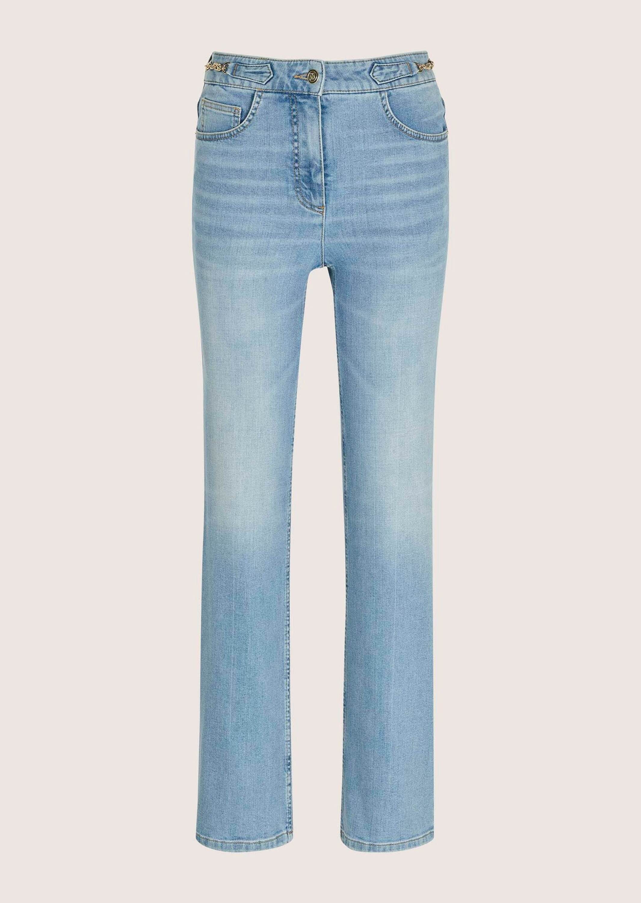 Gerade Jeans Kurzgröße: Straight-Leg-Jeans mit Formbund