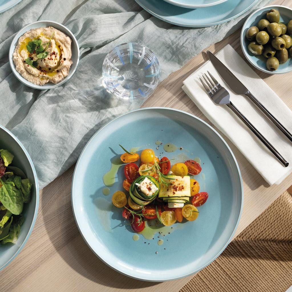 like. by Villeroy & Boch Kombiservice Perlemor Aqua Basic-Set 6er Set (6-tlg), 2 Personen, Porzellan