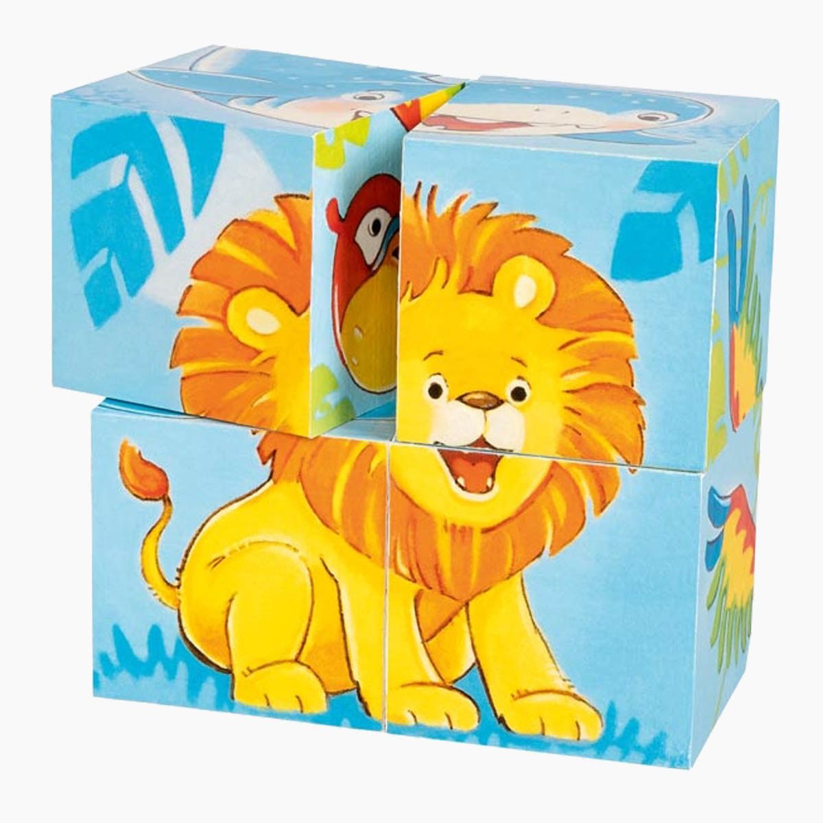 goki Würfelpuzzle Würfelpuzzle Wilde Tiere, 4 Puzzleteile, sehr leicht zu g günstig online kaufen