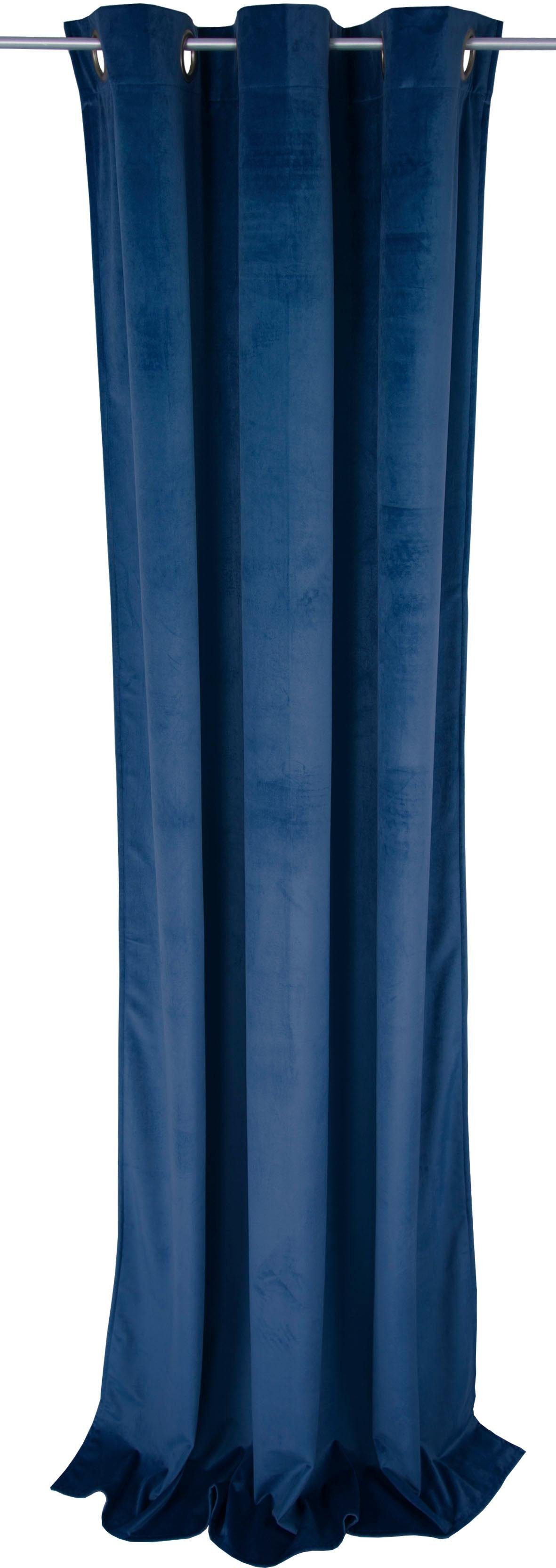 Vorhang FRENCH VELVET, TOM TAILOR HOME, Ösen (1 St), blickdicht, Wirkware blau