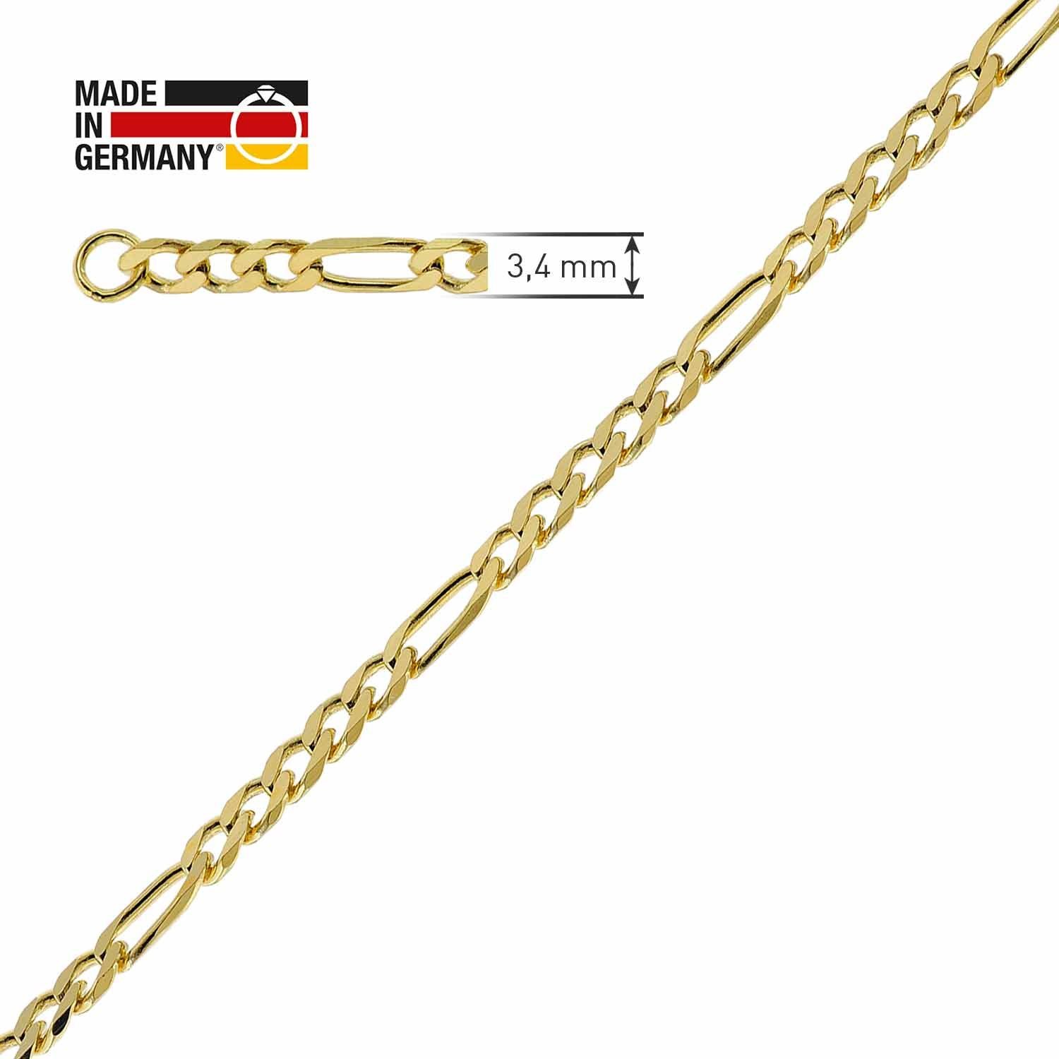 Länge trendor Gold 19 333/8K cm Figaro-Kette Gliederarmband