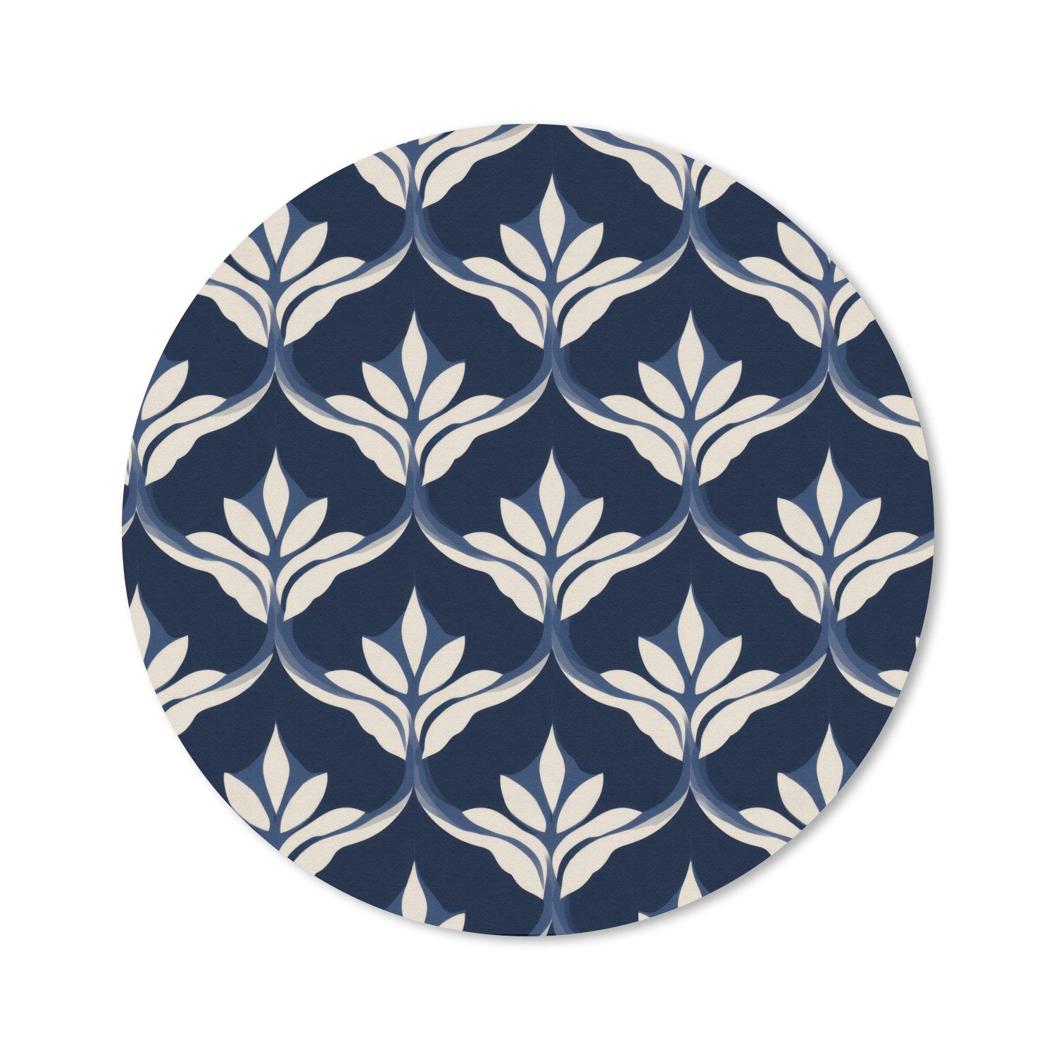 MuchoWow Mauspad Modern - Design - Blau (1-St), Mousepad mit Rutschfester Unterseite, Gaming, Rund, 30x30 cm