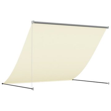 vidaXL Markise Markise Einziehbar Creme 250x150 cm Stoff und Stahl Manuelle Fensterbe