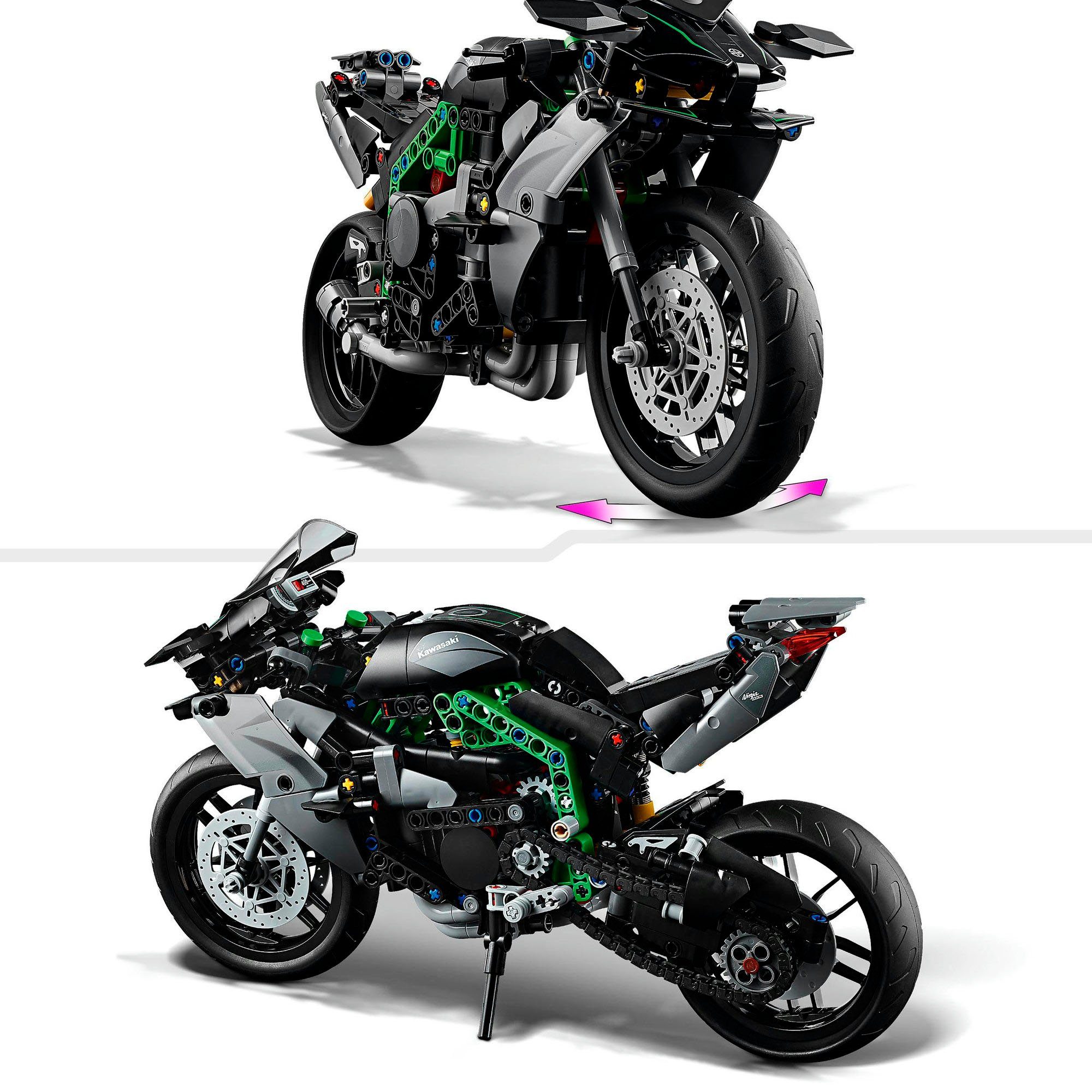 LEGO® Kawasaki Ninja H2R Motorrad (42170), LEGO Technic Konstruktionsspielsteine, (643 St), Made in Europe – Bild 4 von 5