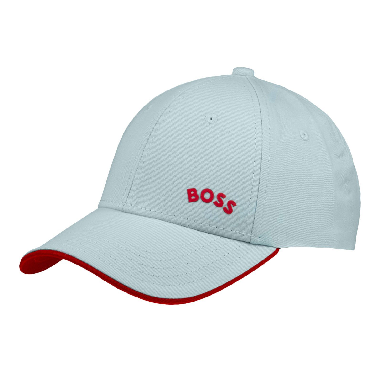 BOSS Baseball Cap Bold mit bedrucktem Boss-Logo auf der Front Hellblau
