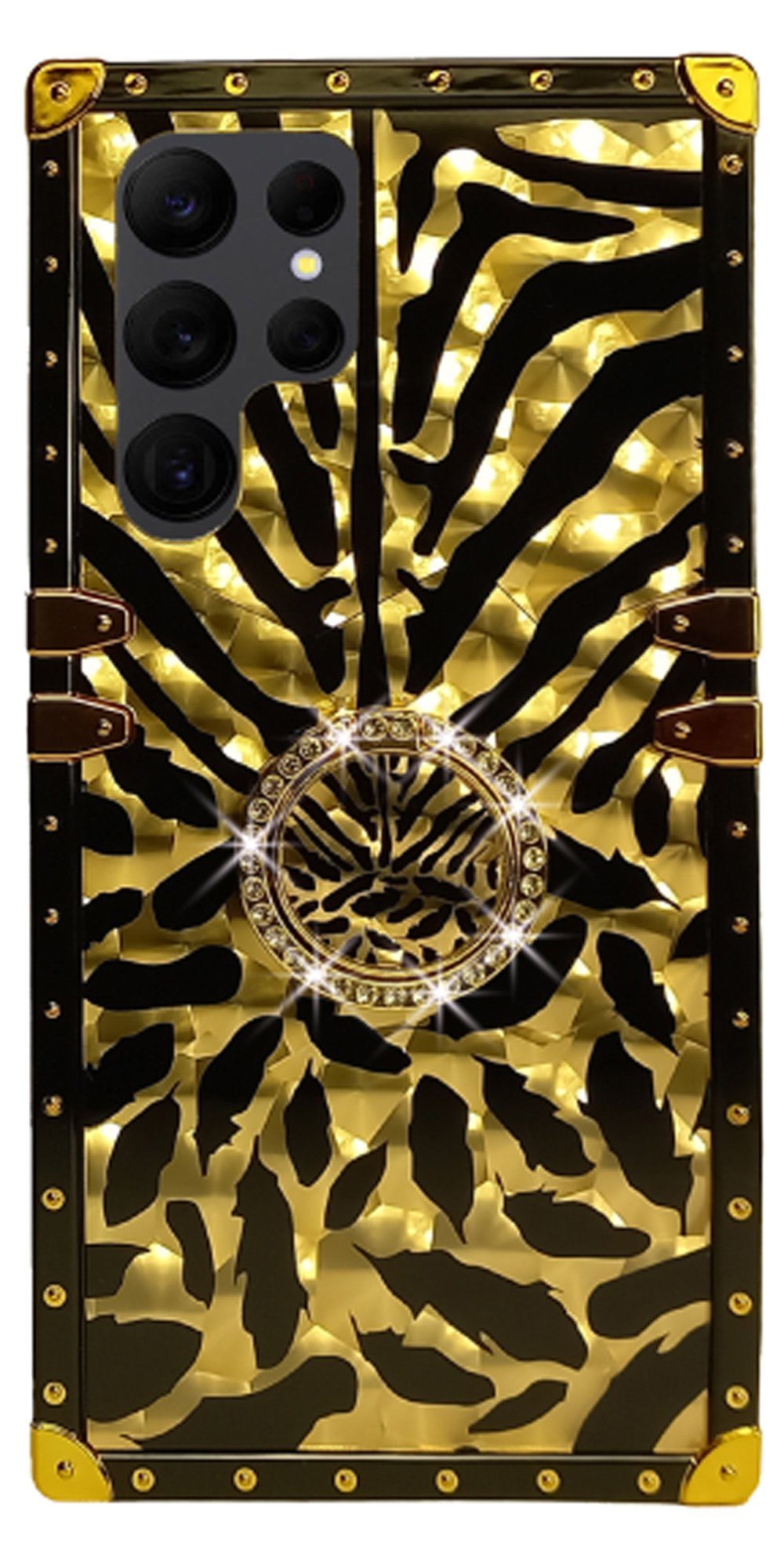 Traumhuelle Handyhülle 3D FEDER TPU HÜLLE für iPhone 15 Samsung A14 A34 A54 S23 S22 S21 S24, S20 Plus Ultra A13 A23 A52 FE Ring Strass Case schwarz gold Cover