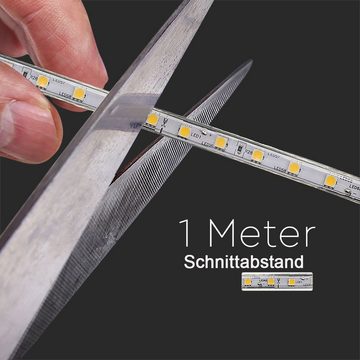 Aigostar LED Stripe LED Strip Streifen Band für innen und Außen, 5 Meter LED Streifen in Blau für Außen und Innen 230v