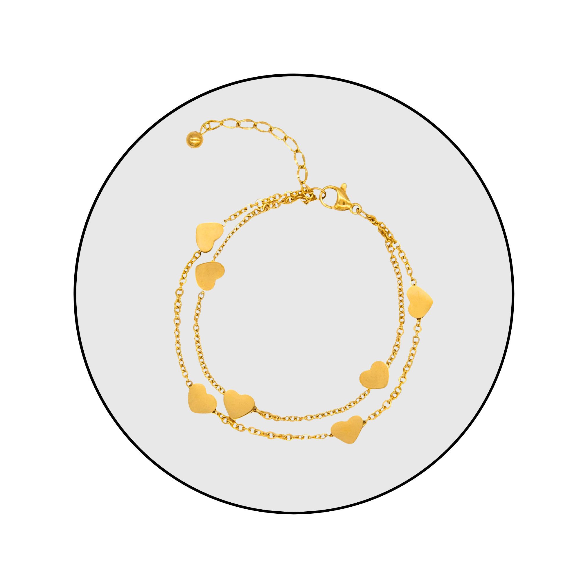 GOLDKLEIN Armband Edelstahl Schmuck Herz Armkette, Damen, inkl. Geschenkbox günstig online kaufen