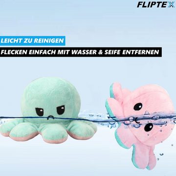 MAVURA Kuscheltier FLIPTEX Flip Octopus Doppelseitiger Oktopus Plüschtier Kuscheltier (Reversible Octopus umdrehbarer Oktopus Geschenk pink blau), Plüsch Stimmung Stofftier Krake Stimmungsbarometer Spielzeug