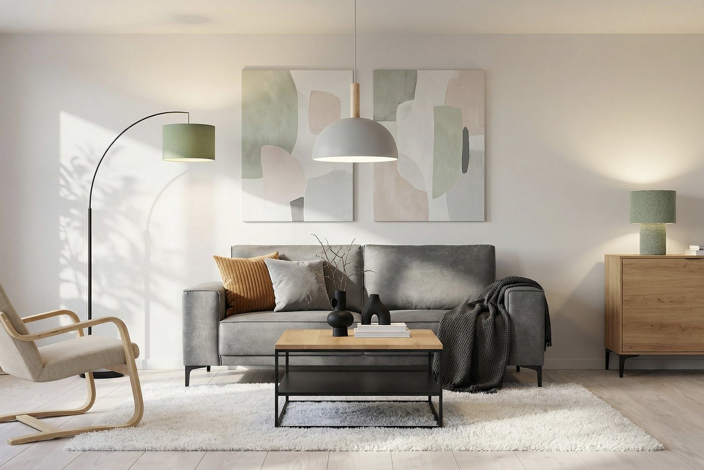OTTO home 2-Sitzer OLAND Luxus-Microfaser, Sofa, B: 164 cm, Skandi-Design