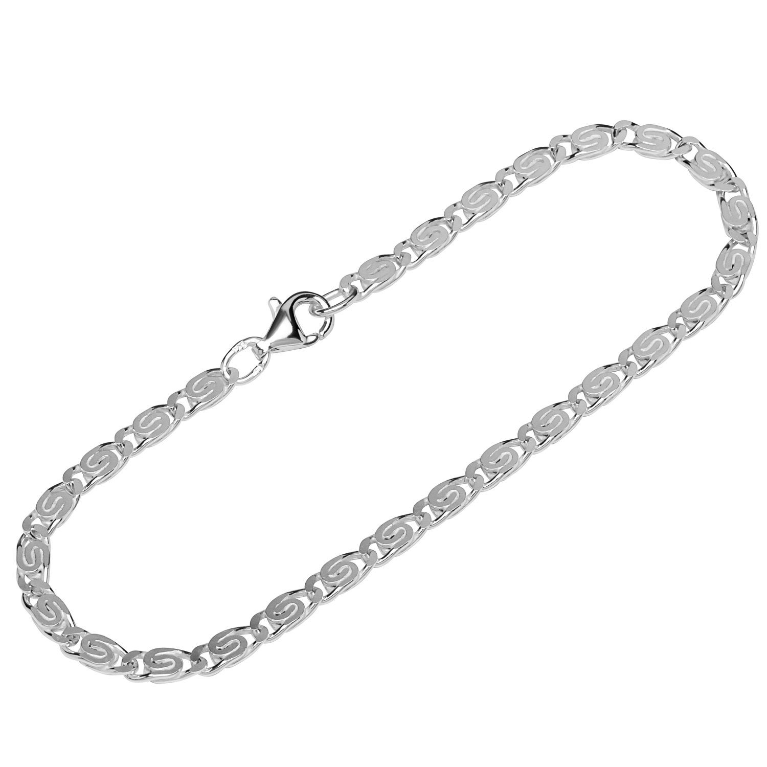NKlaus Silberarmband Armband 925 Sterling Silber 19cm S Panzerkette dia (1 Stück), Made in Germany