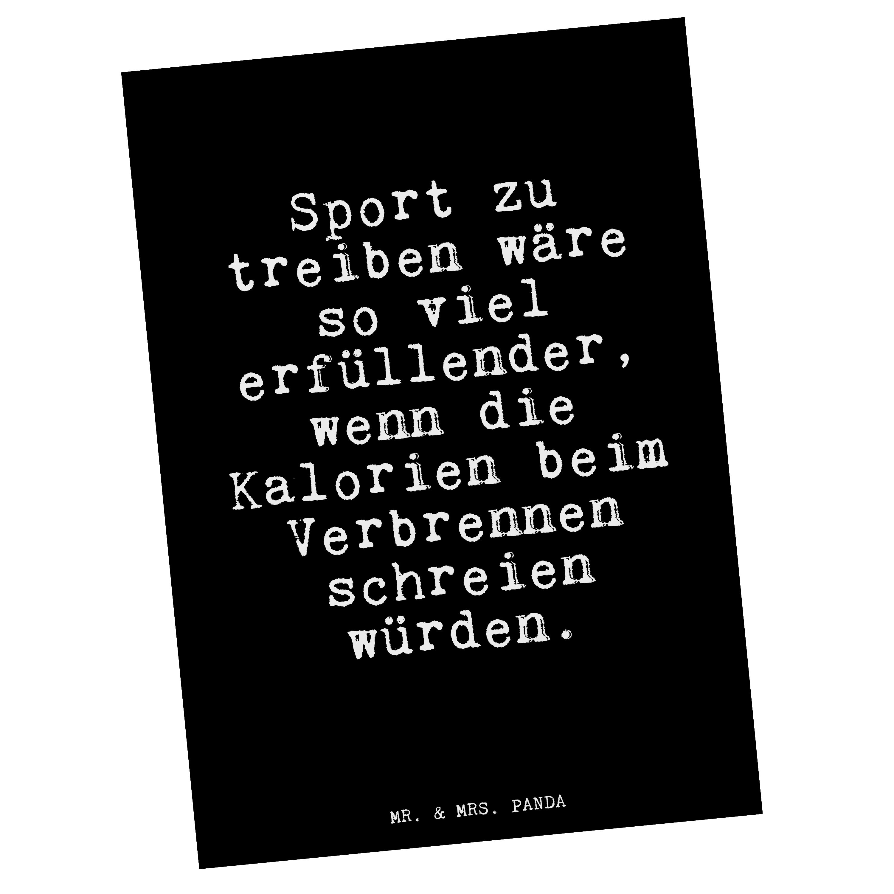 Mr. & Mrs. Panda Postkarte »Sport zu treiben wäre... Schwarz