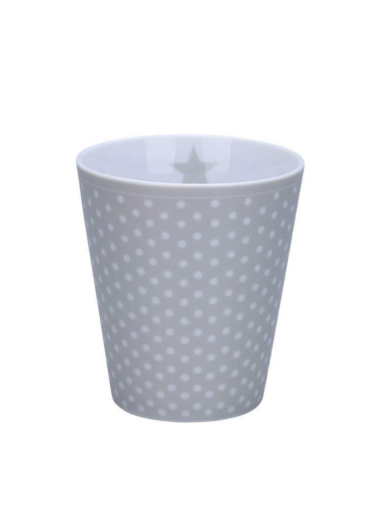 Krasilnikoff Happy Mug Dots, Micro grau Porzellan Becher
