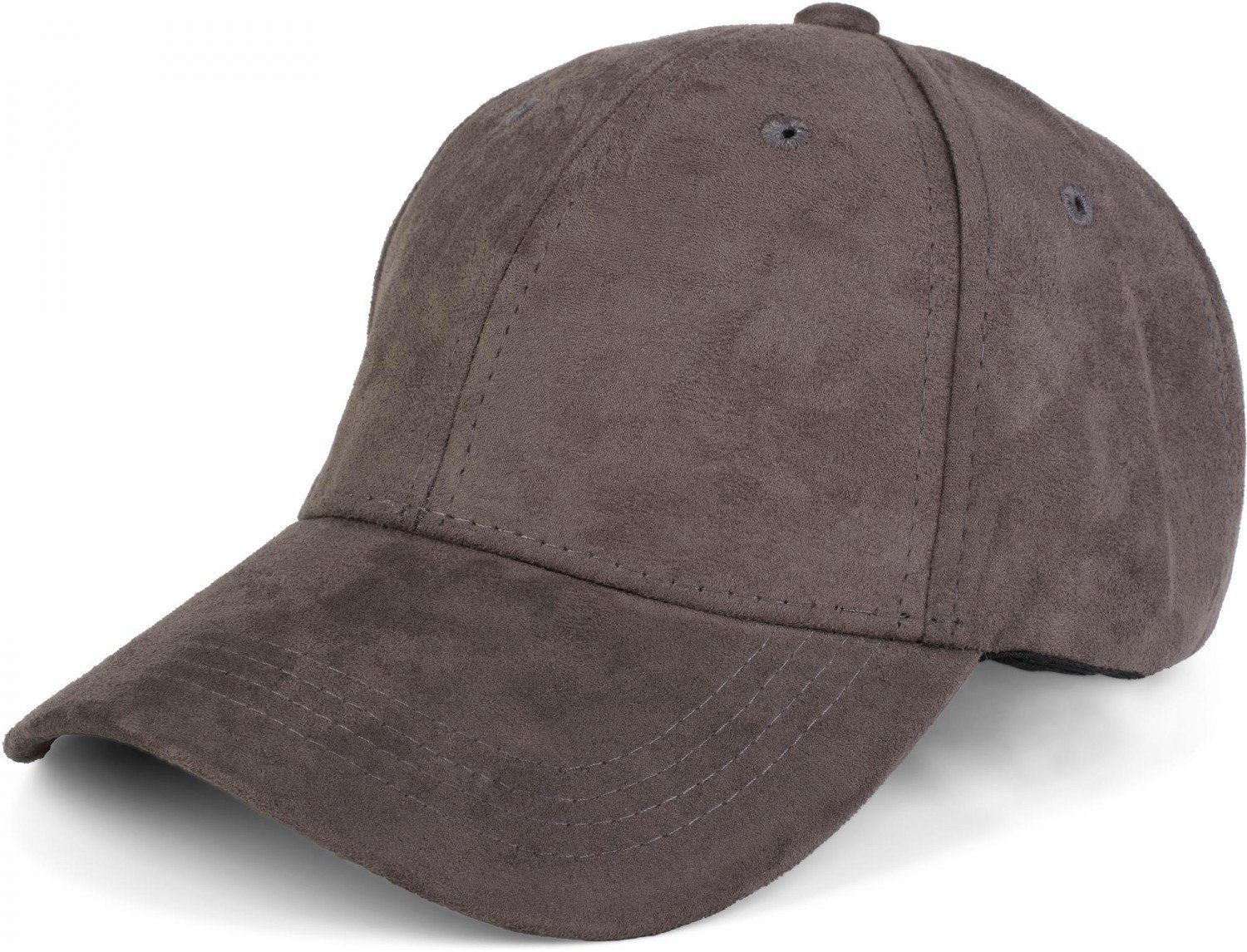 styleBREAKER Baseball Cap (1-St) Cap in Wildleder Optik Grau