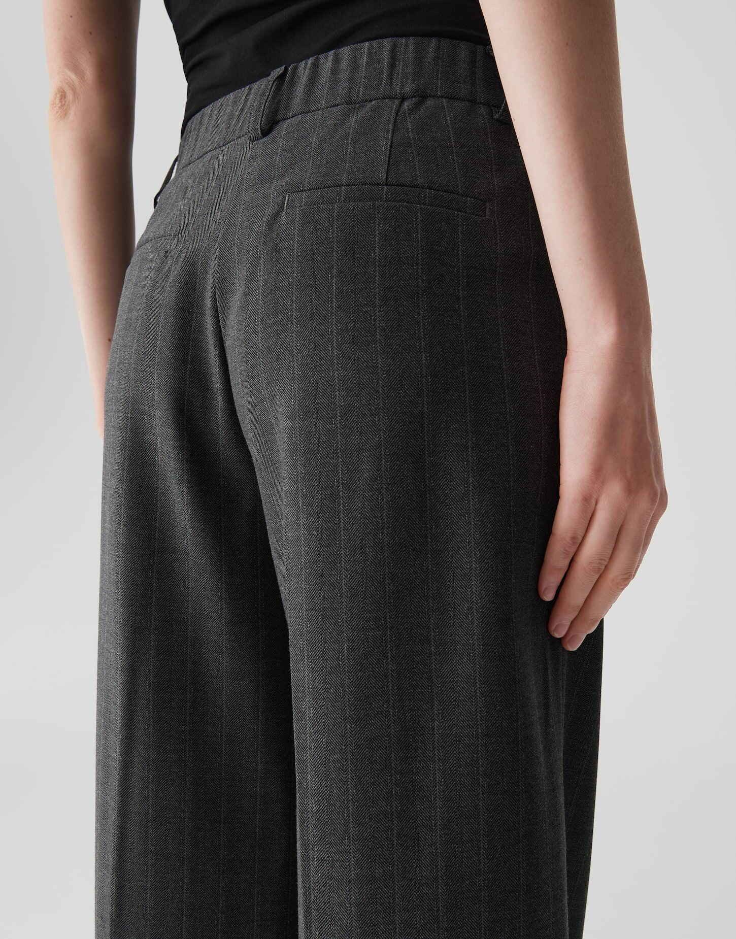OPUS PANTS Stoffhose MOIRA BLAZE mit Nadelstreifen Mid Rise, Long, Wide Leg – Bild 4 von 5