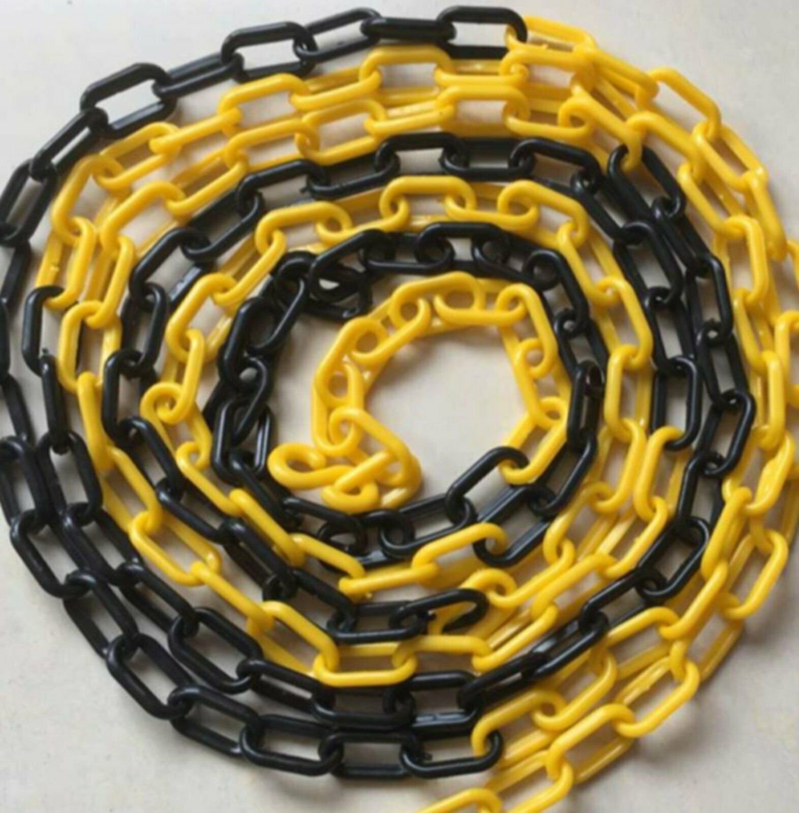 Plastikkette, Sicherheitsabsperrung Absperrkette Länge Absperrkette 25 BruKa m Gelb/Schwarz Kunststoffkette Kette