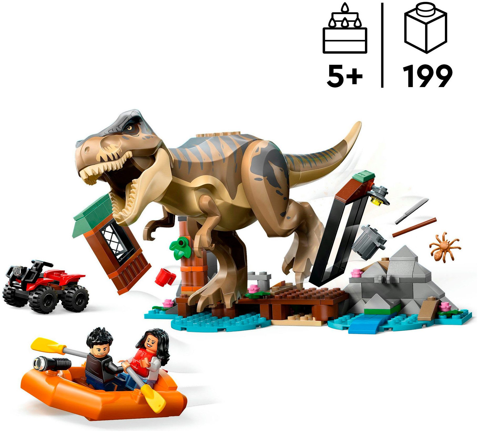 LEGO® Flucht vor dem T.Rex (76975), LEGO Jurassic World Konstruktionsspielsteine, (199 St), Made in Europe