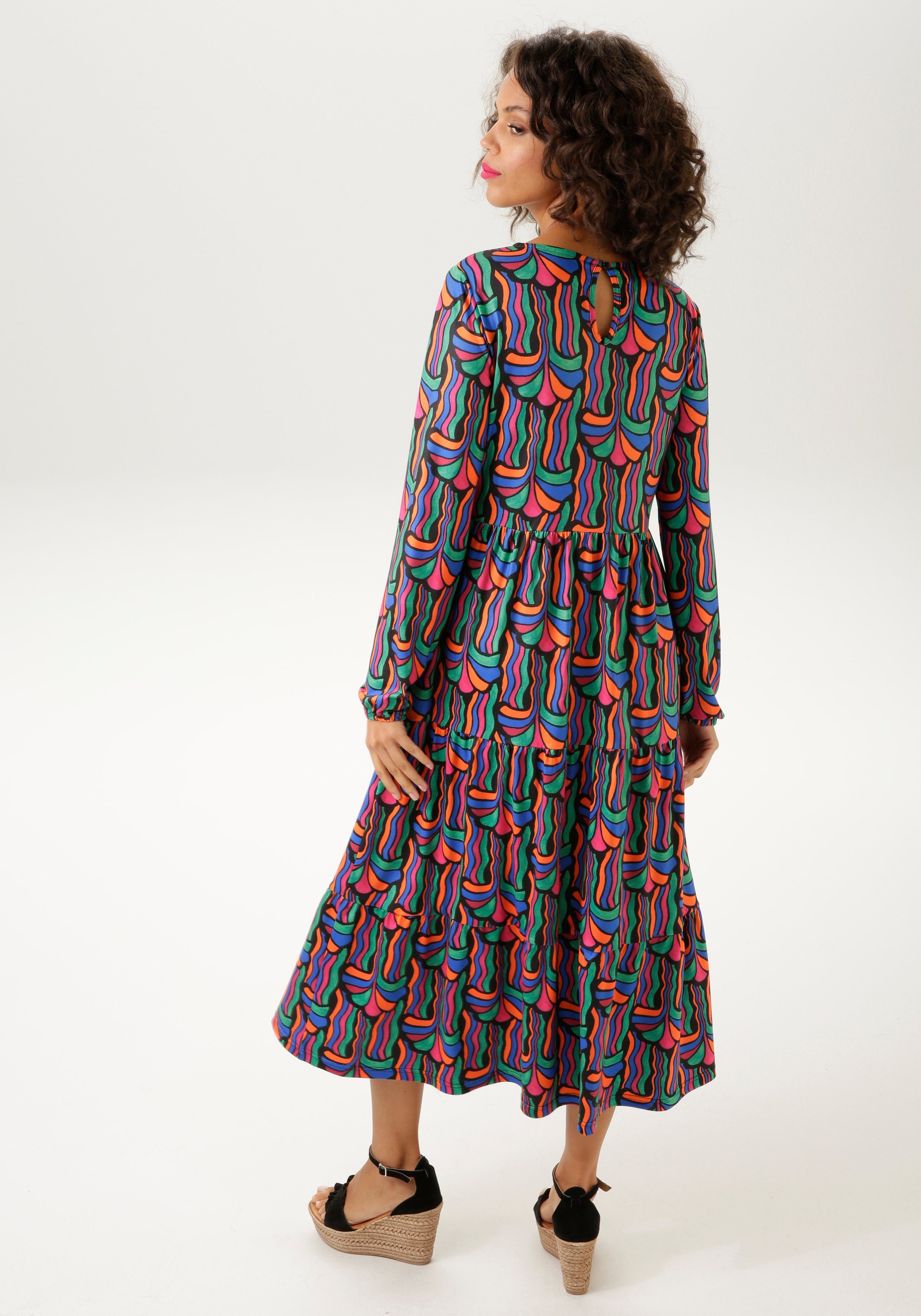 Aniston CASUAL Jerseykleid mit farbenfrohem, graphischem günstig online kaufen