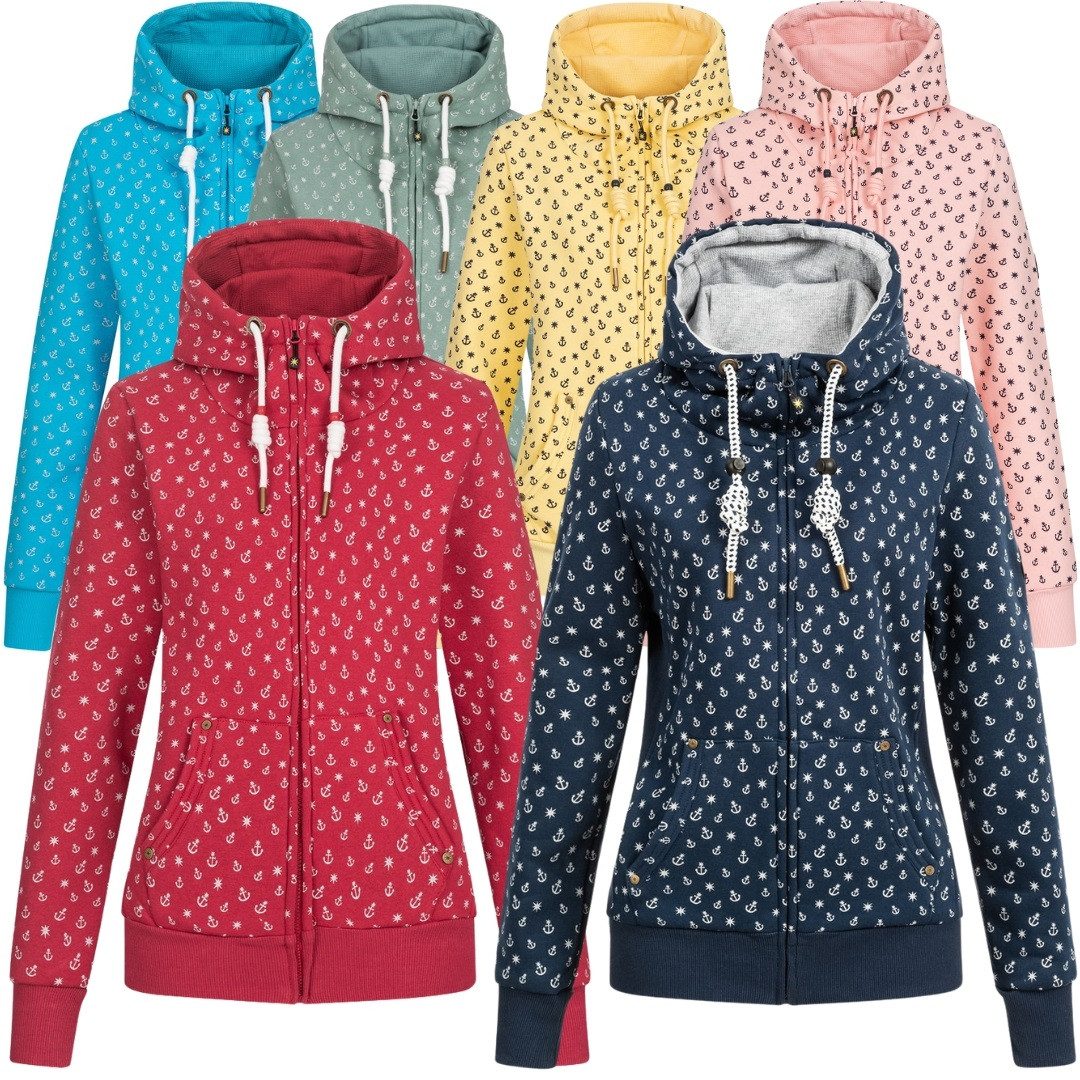 ankerglut Fleecejacke Ankerglut Freundschaft Damen Sweatshirt Jacke günstig online kaufen
