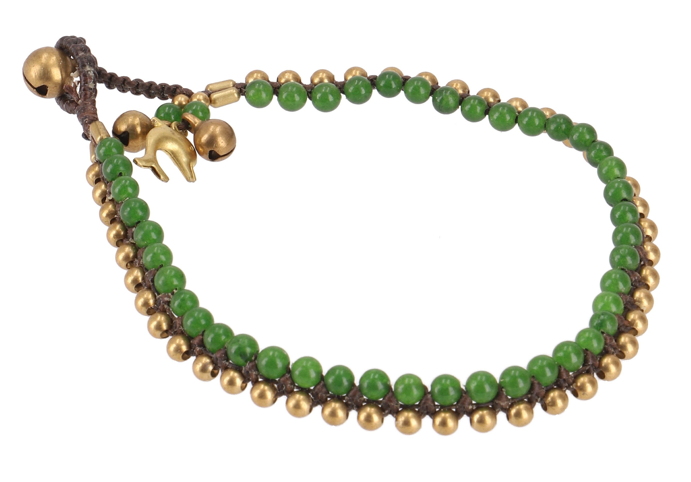 Guru-Shop Fußkette Fußkette Makramee mit Glöckchen, günstig online kaufen