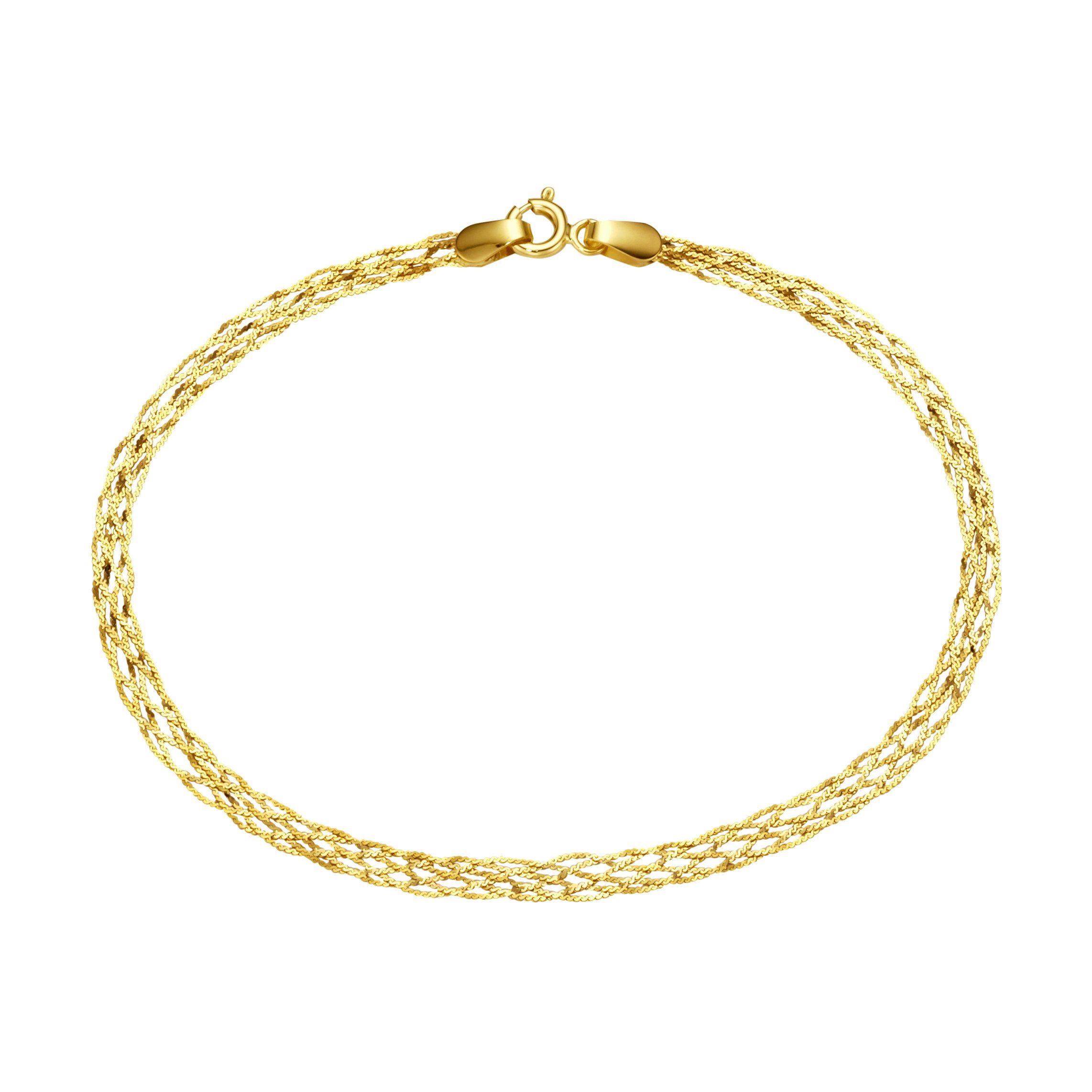 Luigi Merano Armband geflochtene Fantasiekette, Gold 585 günstig online kaufen
