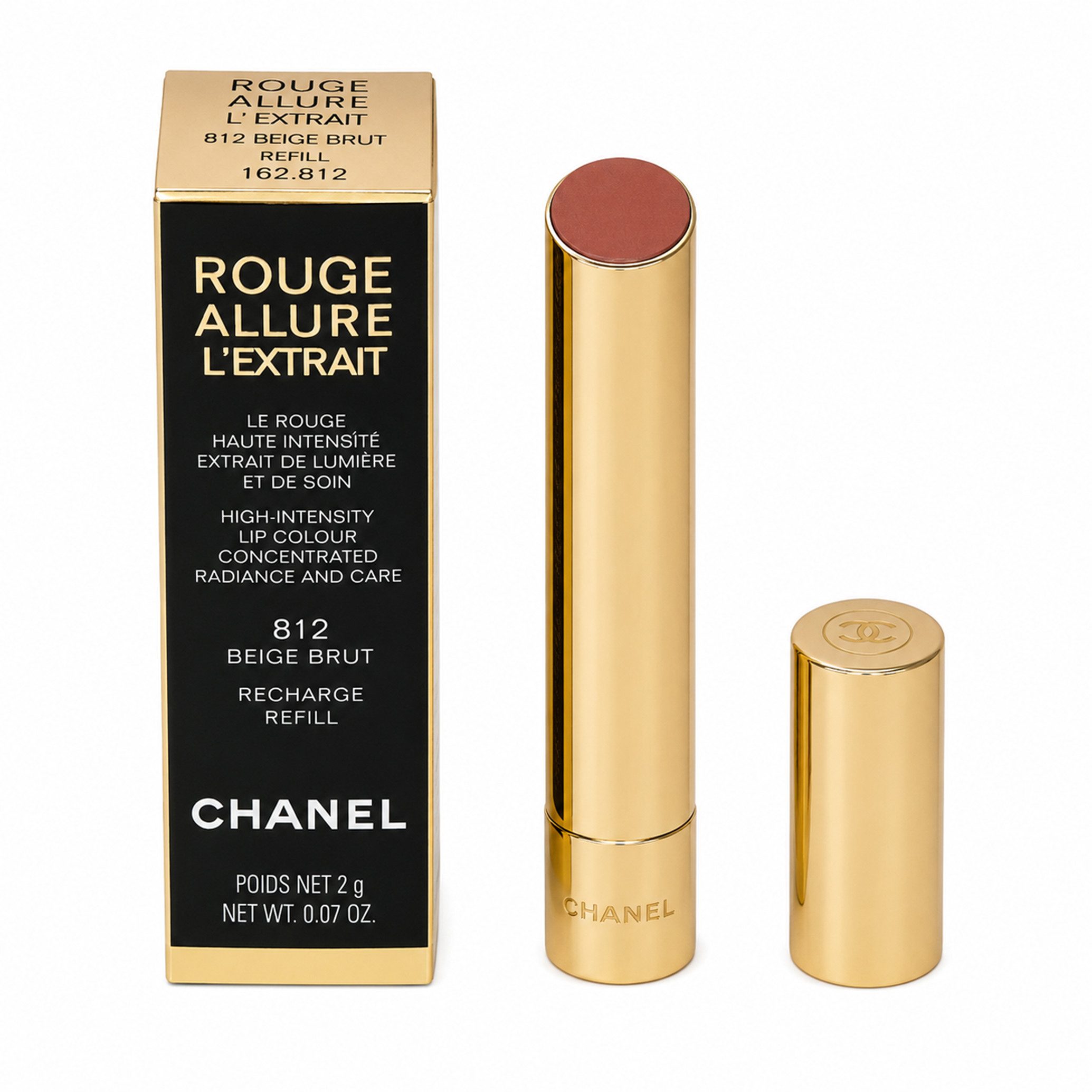 CHANEL Lippenstift Chanel Rouge Allure L'Extrait nachfüllbare stift 812 Beige Brut 2g