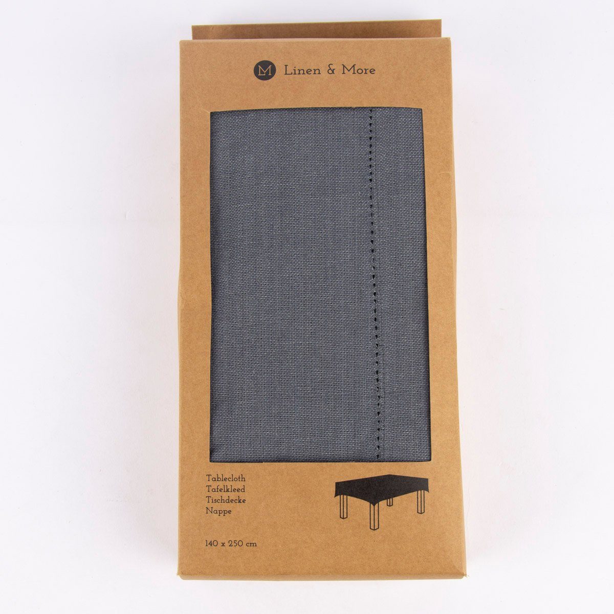 Tischdecke Linen & More Tischdecke Indi einfarbig grau 140x250cm