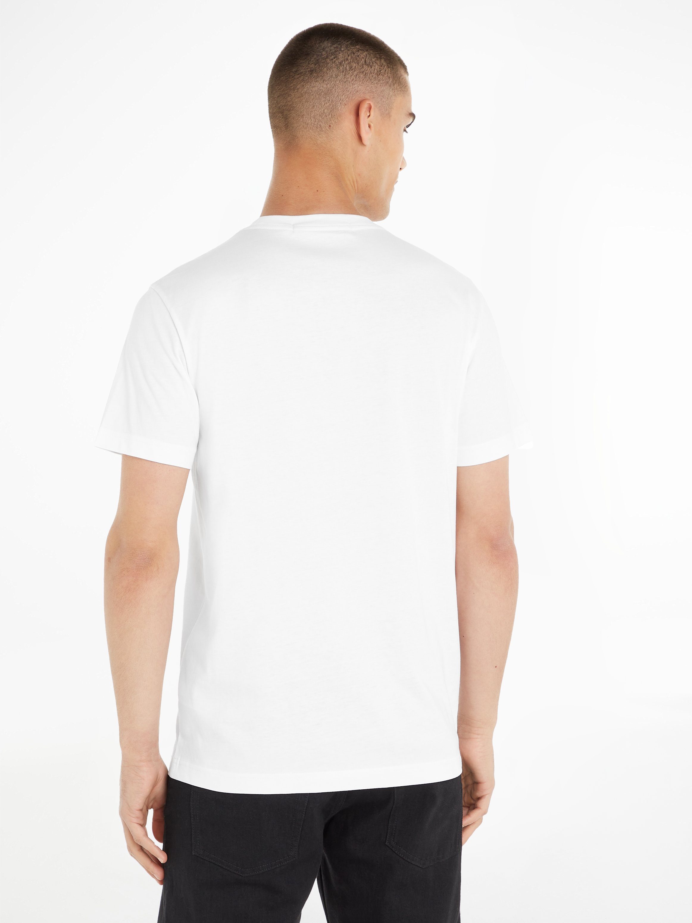 Calvin Klein Jeans T-Shirt CK TEE EMBRO White mit Bright BADGE Logopatch