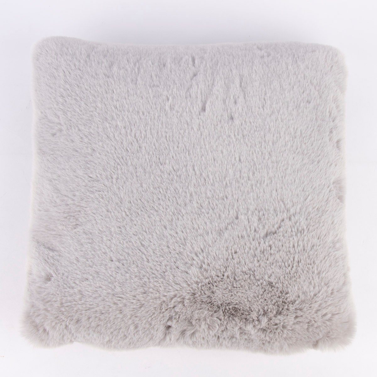 SCHÖNER LEBEN. Fellkissen Deko Kuschelkissen Plüsch einfarbig hellgrau 45x45cm