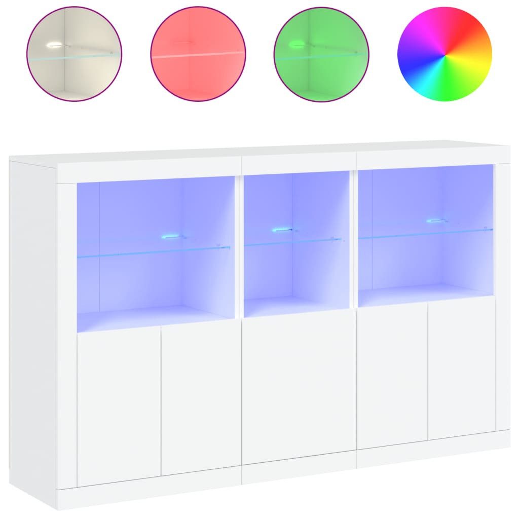 vidaXL Sideboard Sideboard mit LED-Leuchten Weiß günstig online kaufen