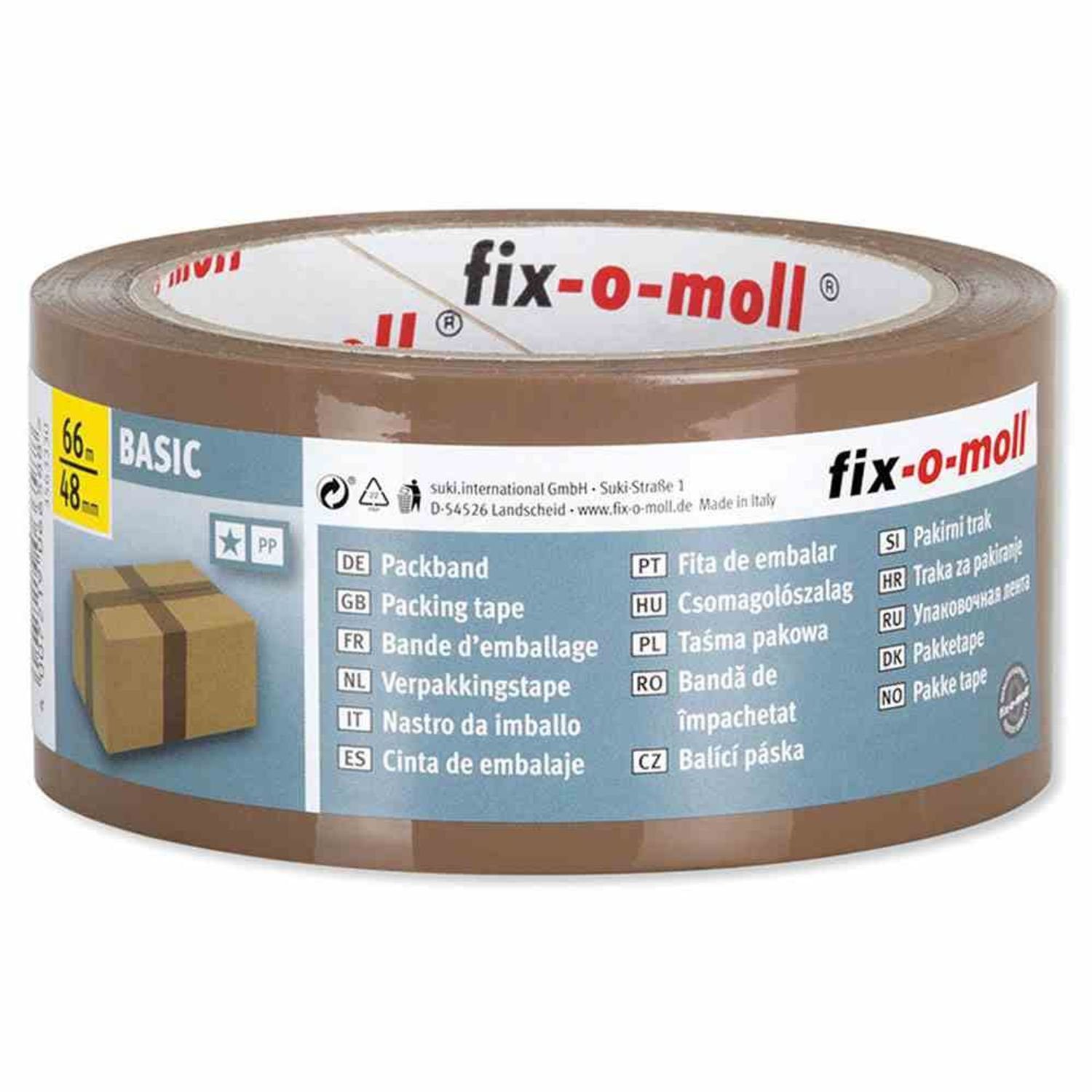 Fix-O-Moll Klebeband Packband braun 66 m | Klebefilme