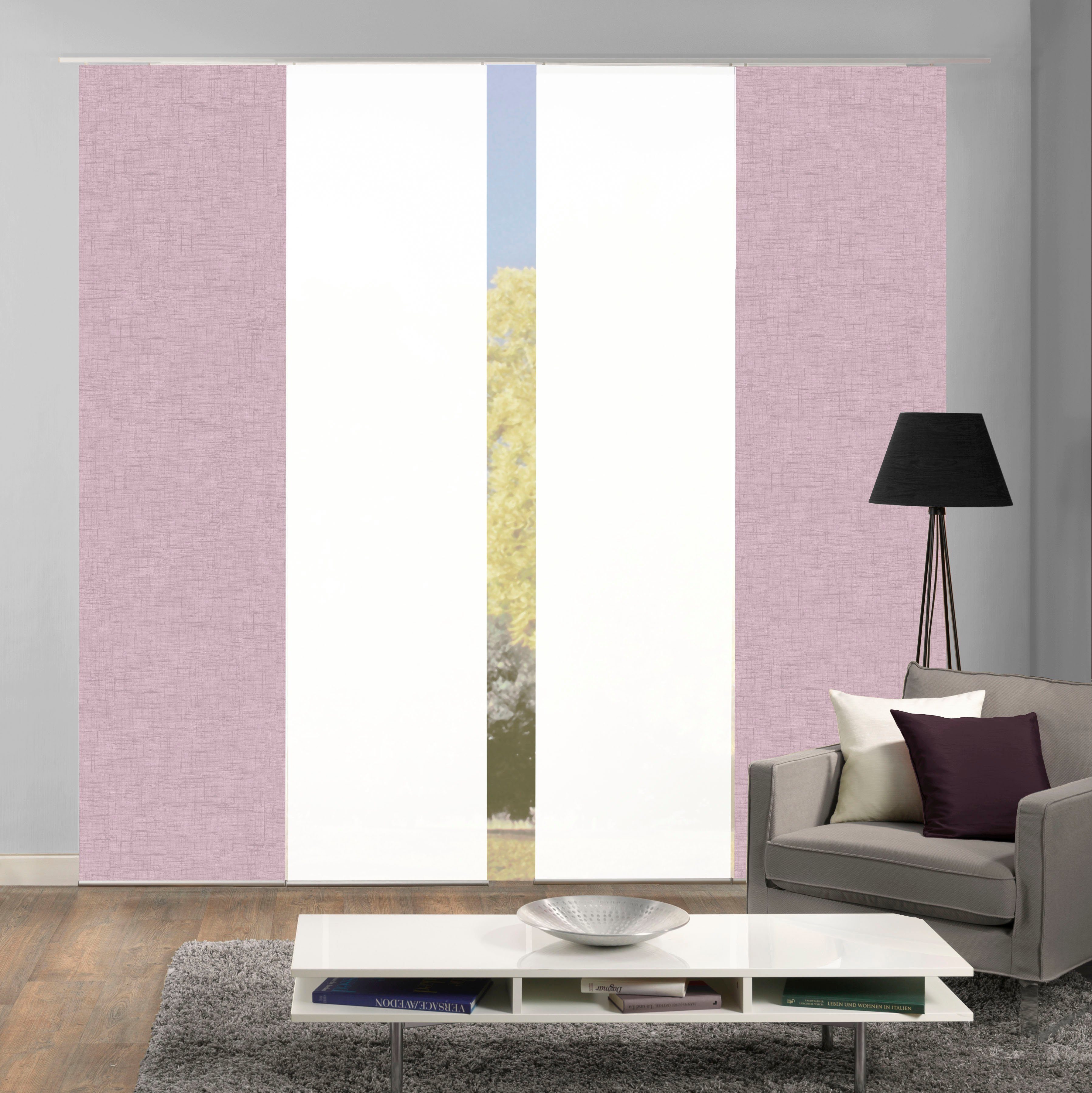 HOME WOHNIDEEN Schiebegardine "PIVE 4er SET" Paneelwagen 4 Stk. tlg. Schieb günstig online kaufen