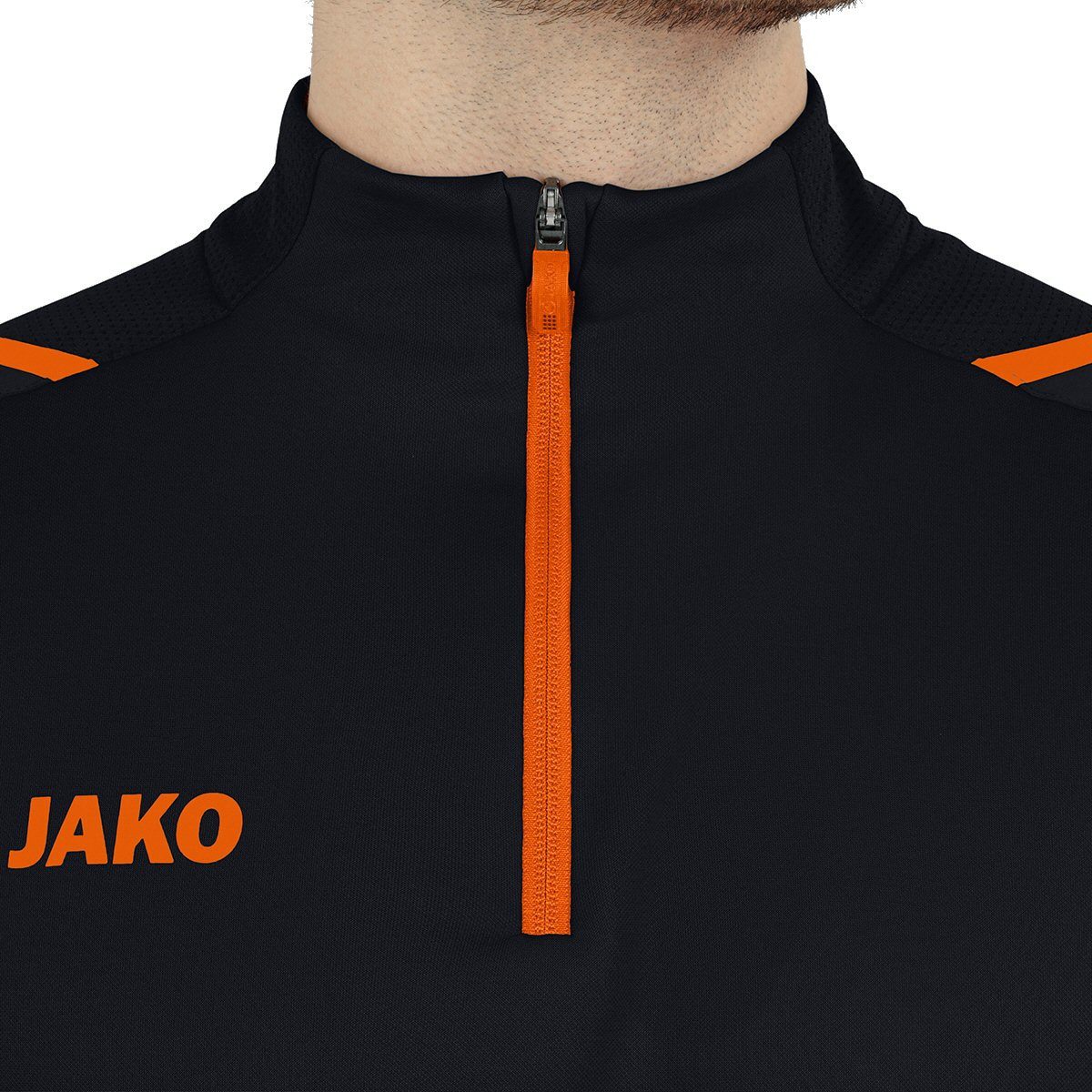 Jako Langarmshirt Ziptop Challenge - Fleece-Innenseite, Zip-Reissverschluss