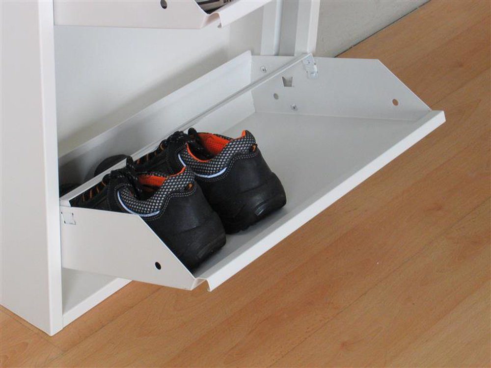 Schuhschrank Schuhschrank mit ebuy24 15 Klappen/ Weiß Türen Pisa Metall in