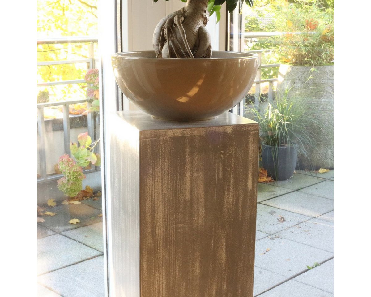 Thumbnail - Oriental Galerie Blumenhocker Holz Säule Viereckig Podest grauwash klein 65 cm (1 St)